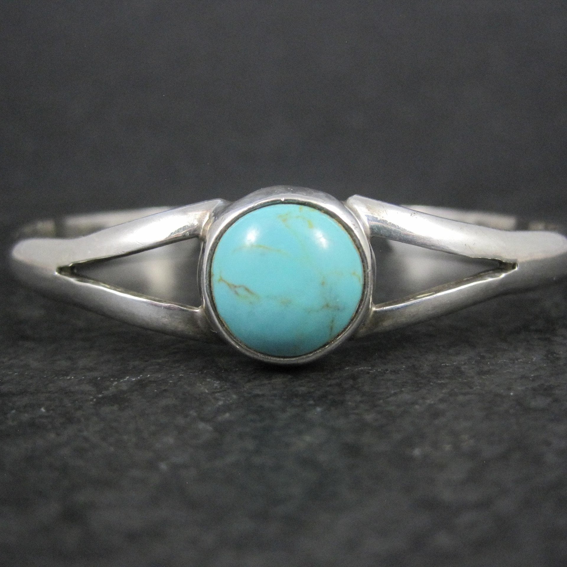 Vintage Mexican Sterling Turquoise Cuff Bracelet 6.25"