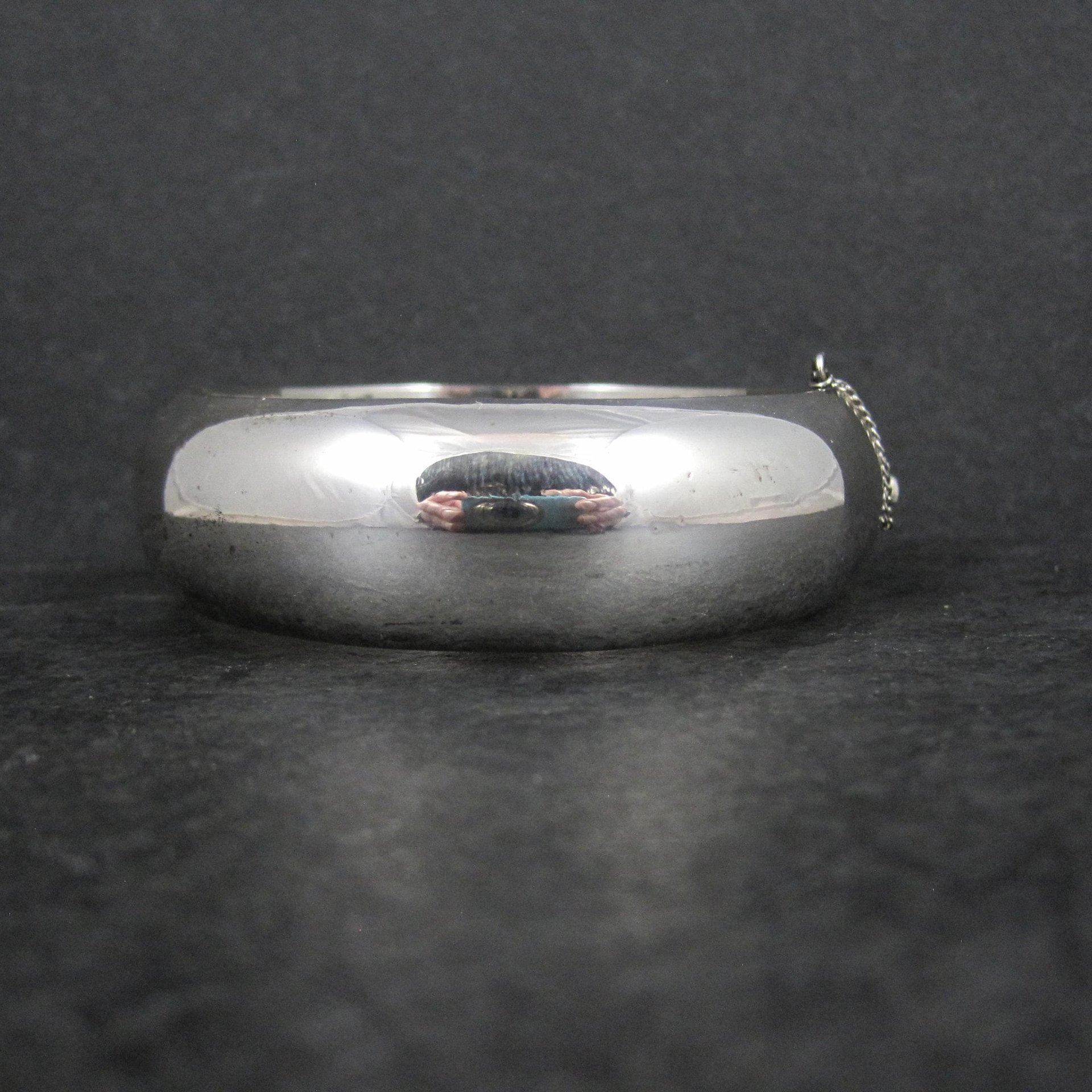 Vintage 1" Sterling Silver Bangle Bracelet 7 Inches Mexican Silver