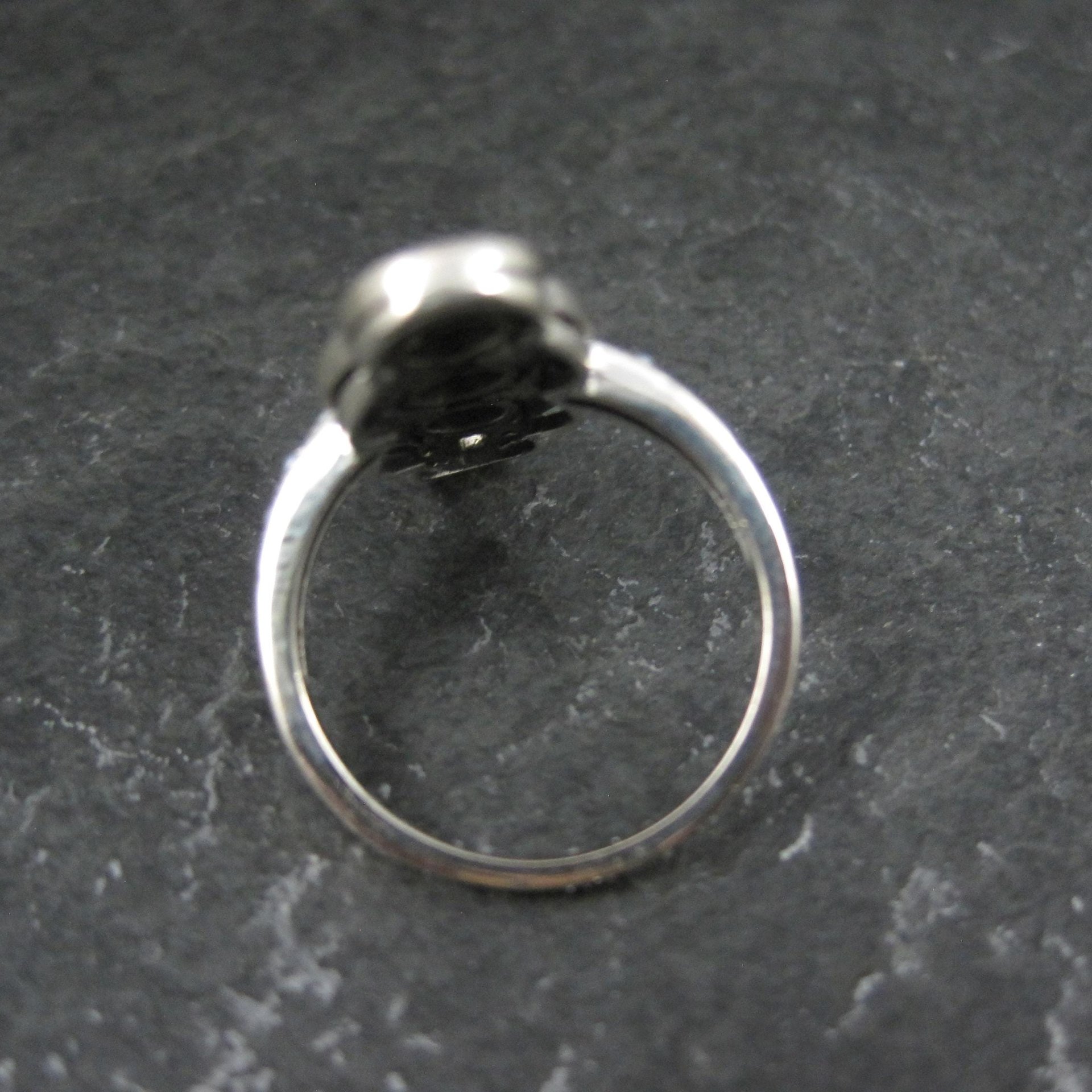Estate Art Deco Sterling Opal Seed Pearl Ring Size 8