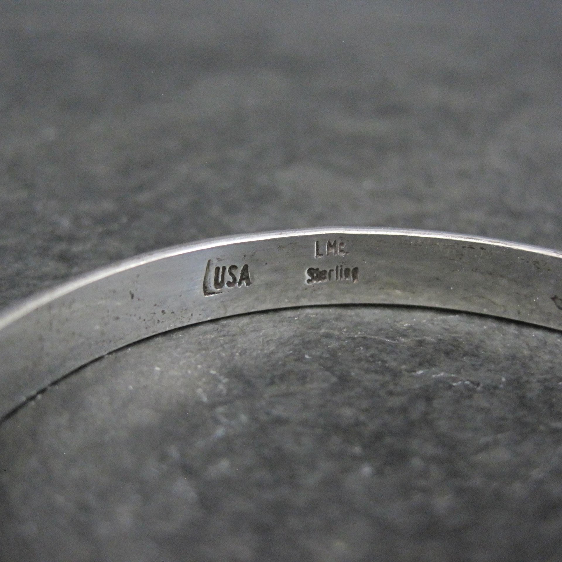 Simple Southwestern 5mm Sterling Cuff Bracelet 6.25" Signed L Mc.