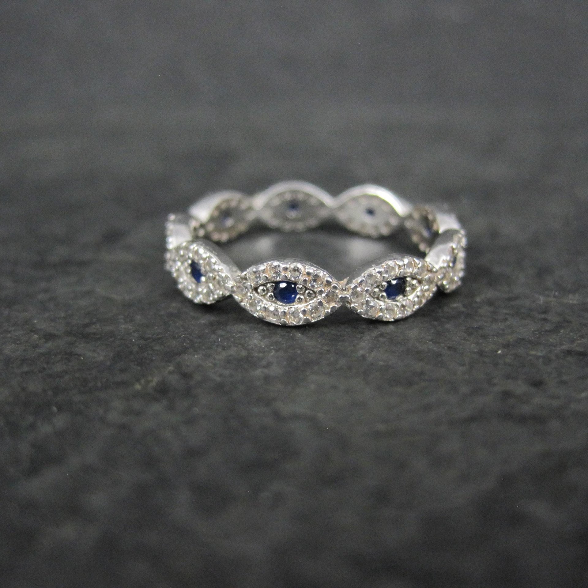 Sterling Silver Evil Eye Ring Size 7