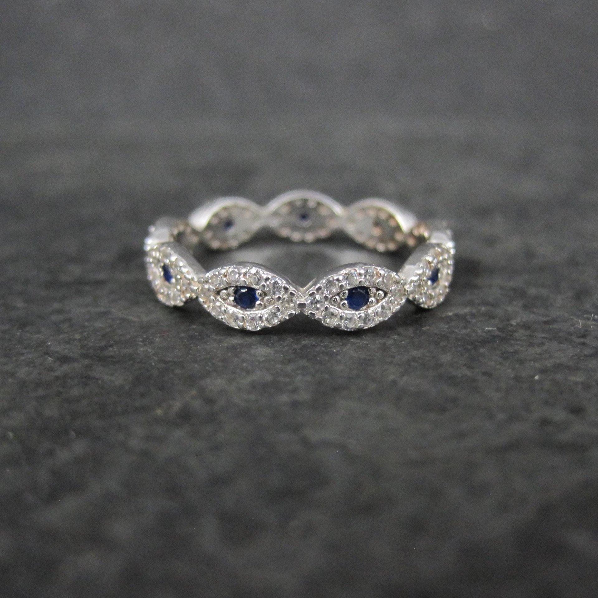 Sterling Silver Evil Eye Ring Size 7
