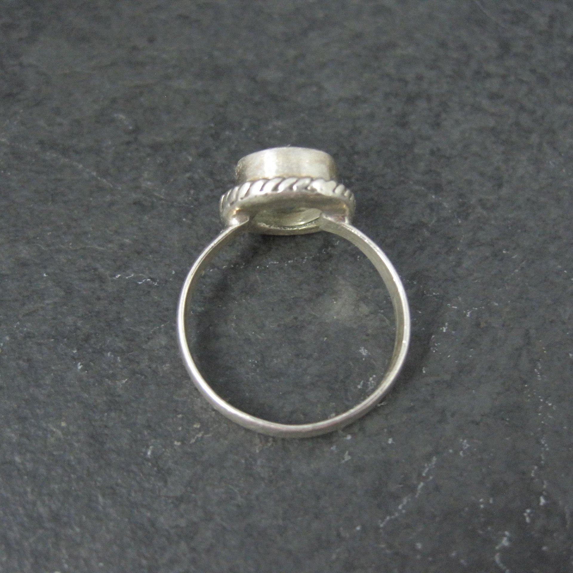 Simple Sterling Silver Blue Topaz Ring Size 7