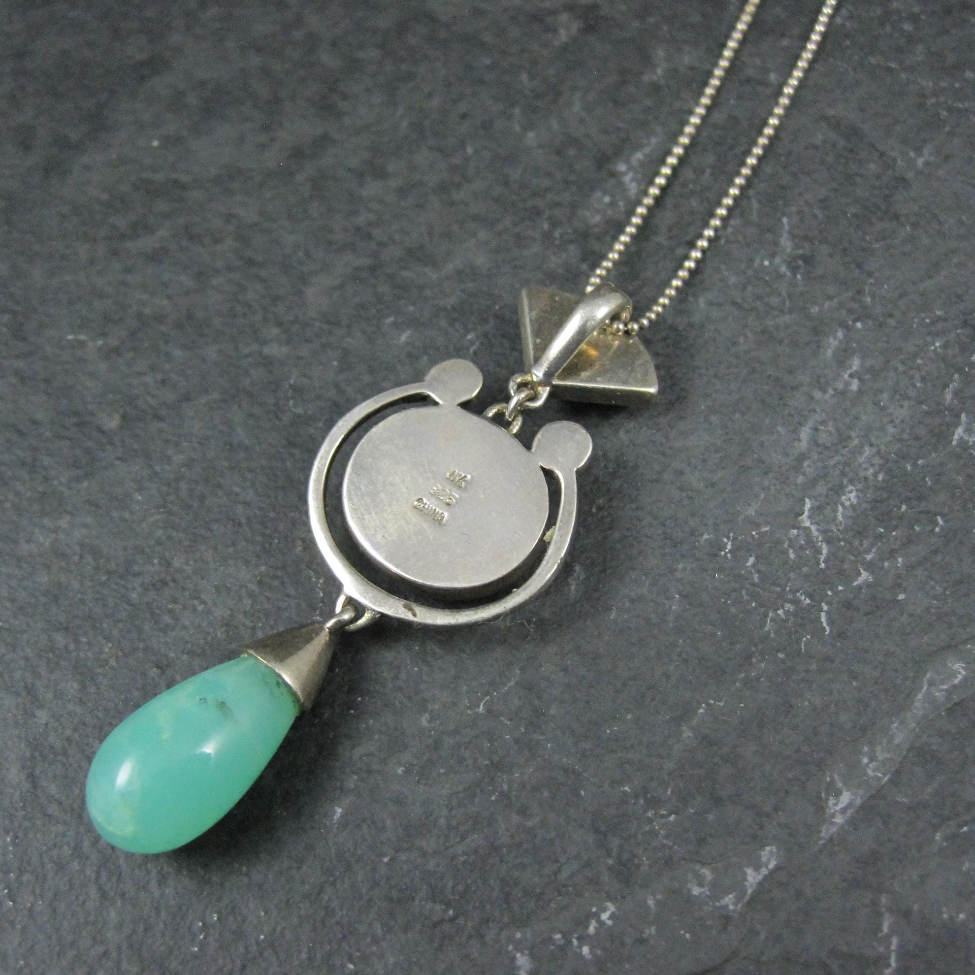 Sterling Lapis Lazuli Banded Agate Aventurine Opal Pendant