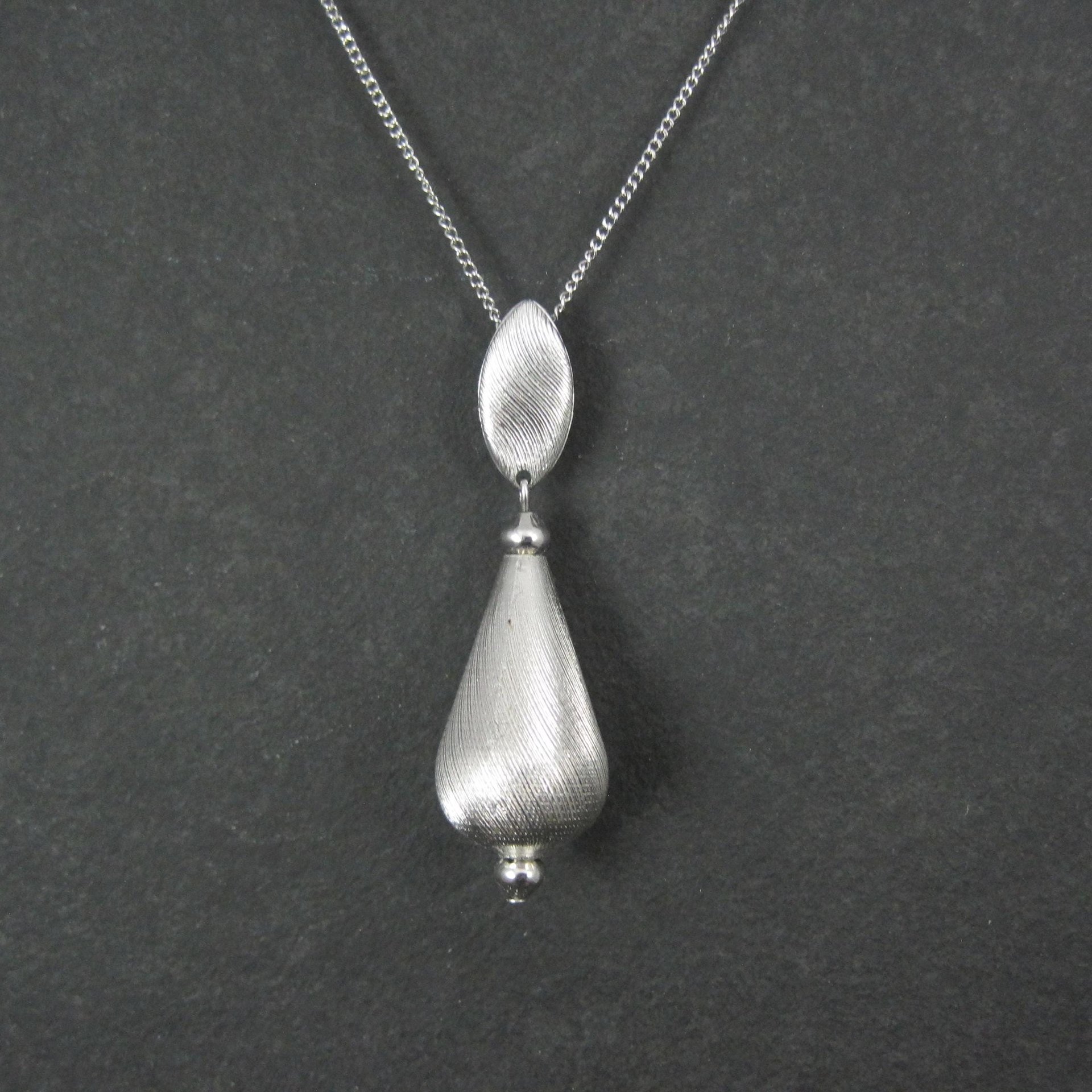 1960s Sarah Coventry Drop Pendant Necklace "Satin Glow"