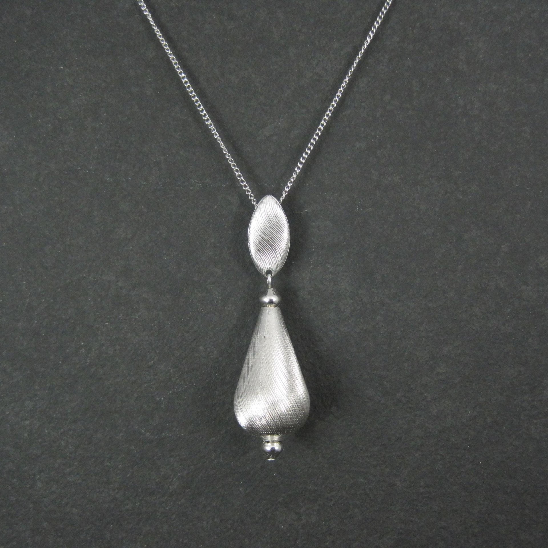 1960s Sarah Coventry Drop Pendant Necklace "Satin Glow"