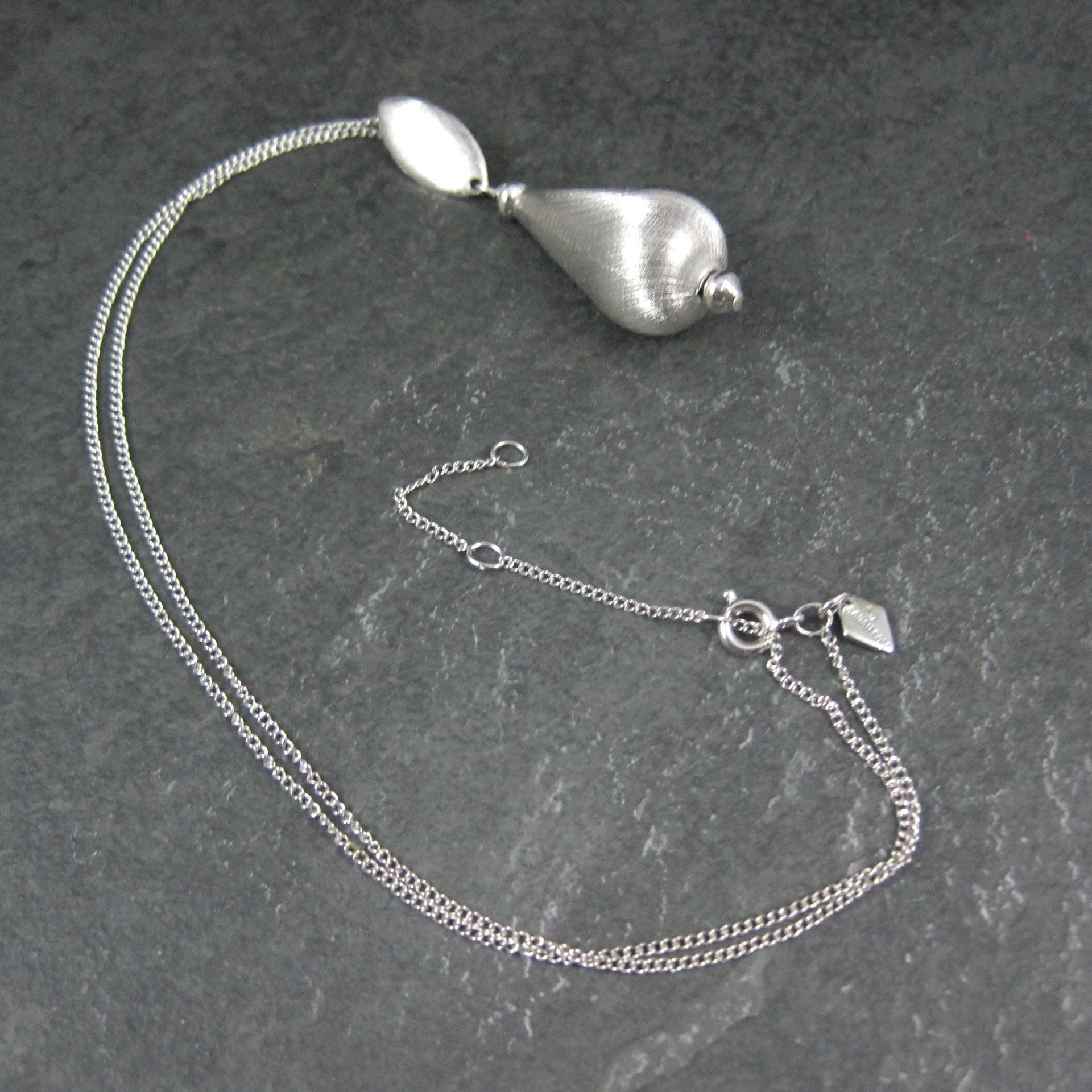 1960s Sarah Coventry Drop Pendant Necklace "Satin Glow"
