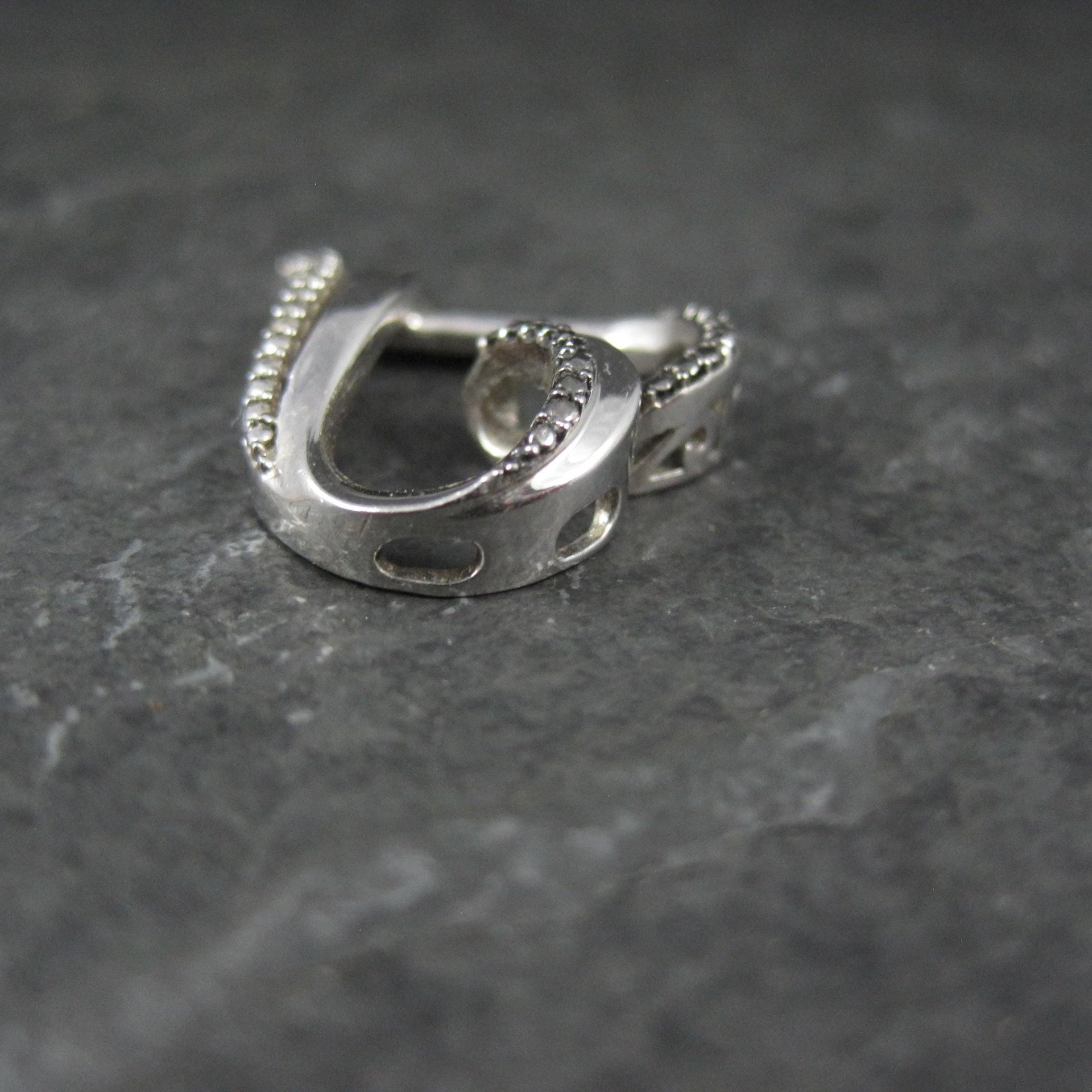 Sterling Silver Black & White Diamond Heart Pendant