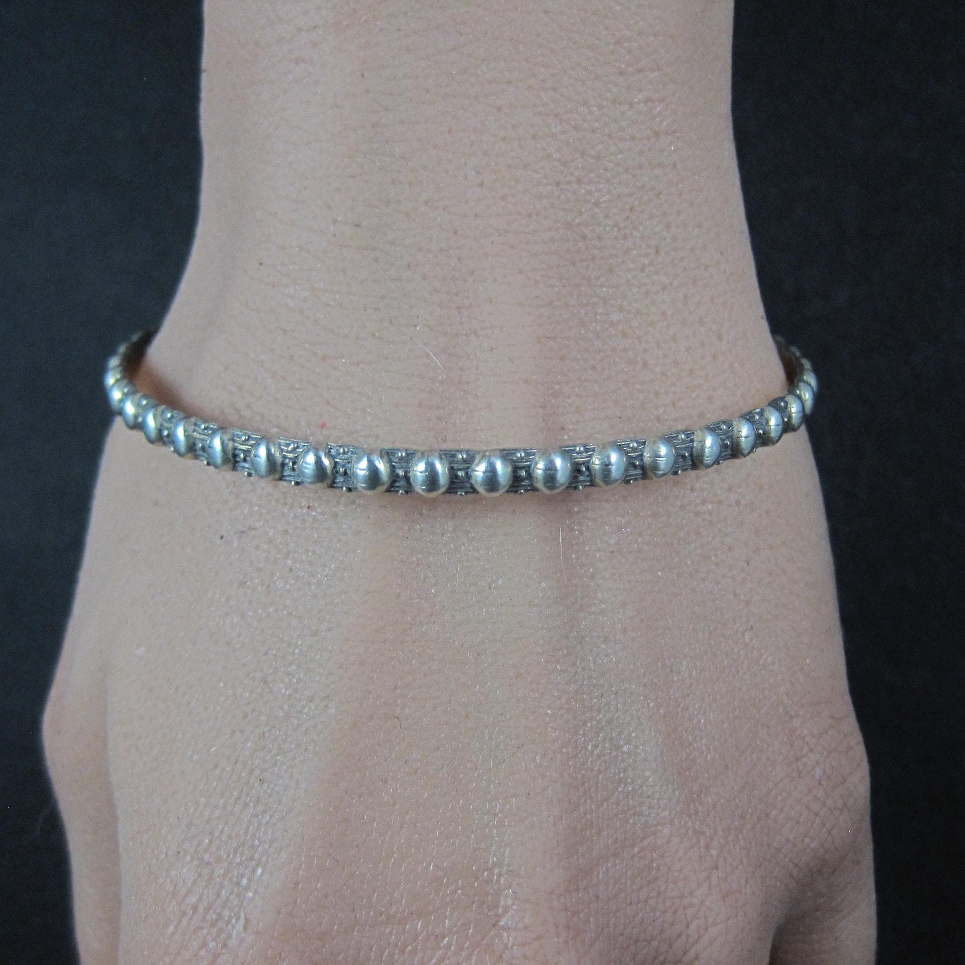 Vintage Sterling Bangle Bracelet 7.5"