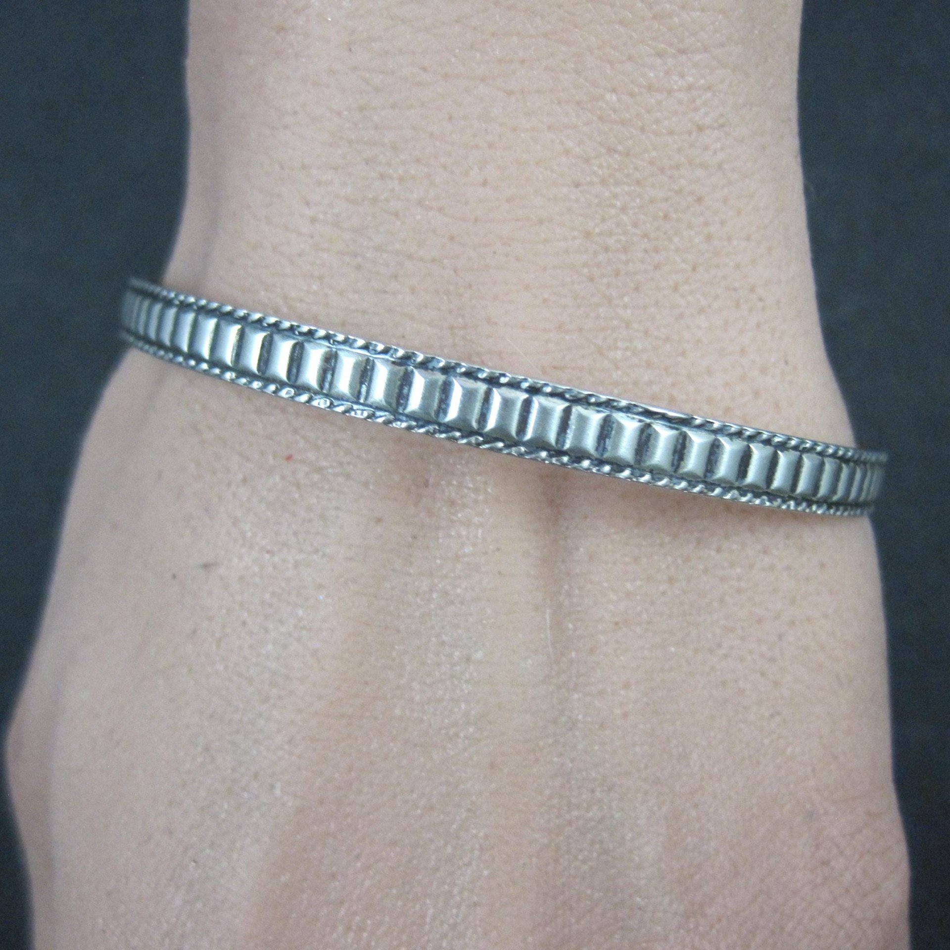 Vintage Sterling Silver Bangle Bracelet by Danecraft 7.25"