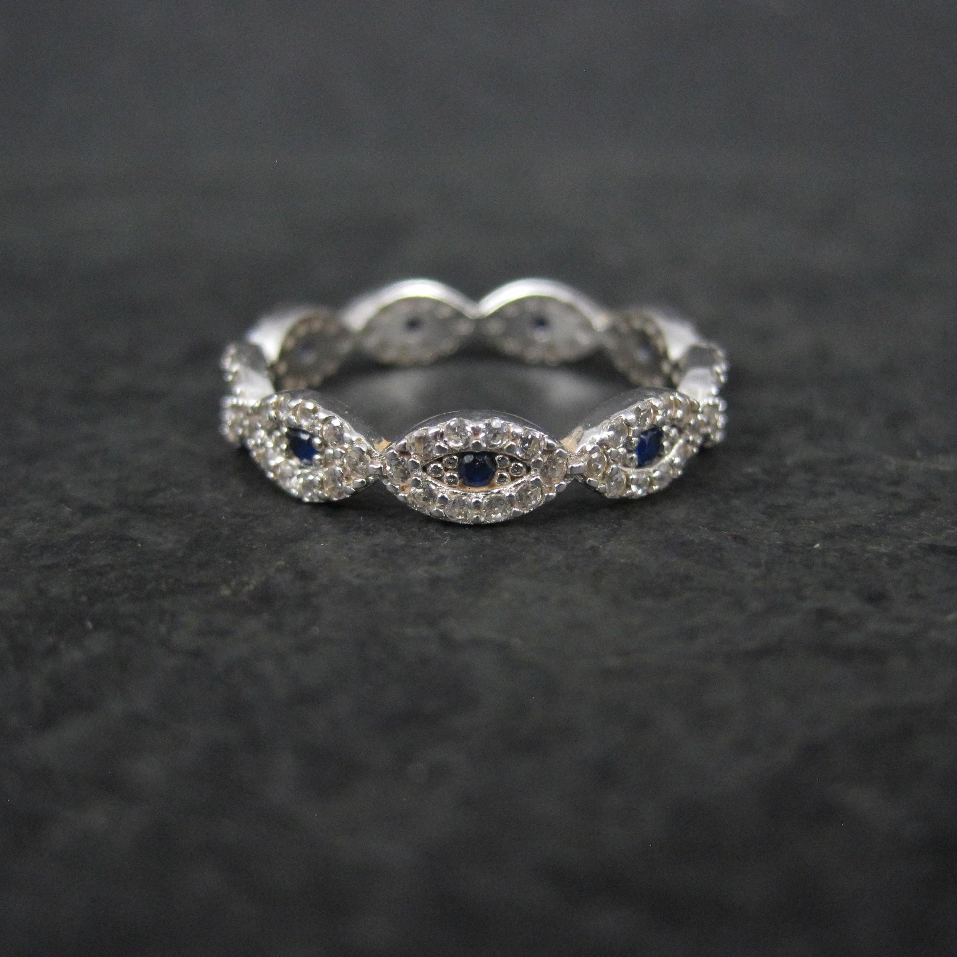 Sterling Silver Evil Eye Ring Size 7