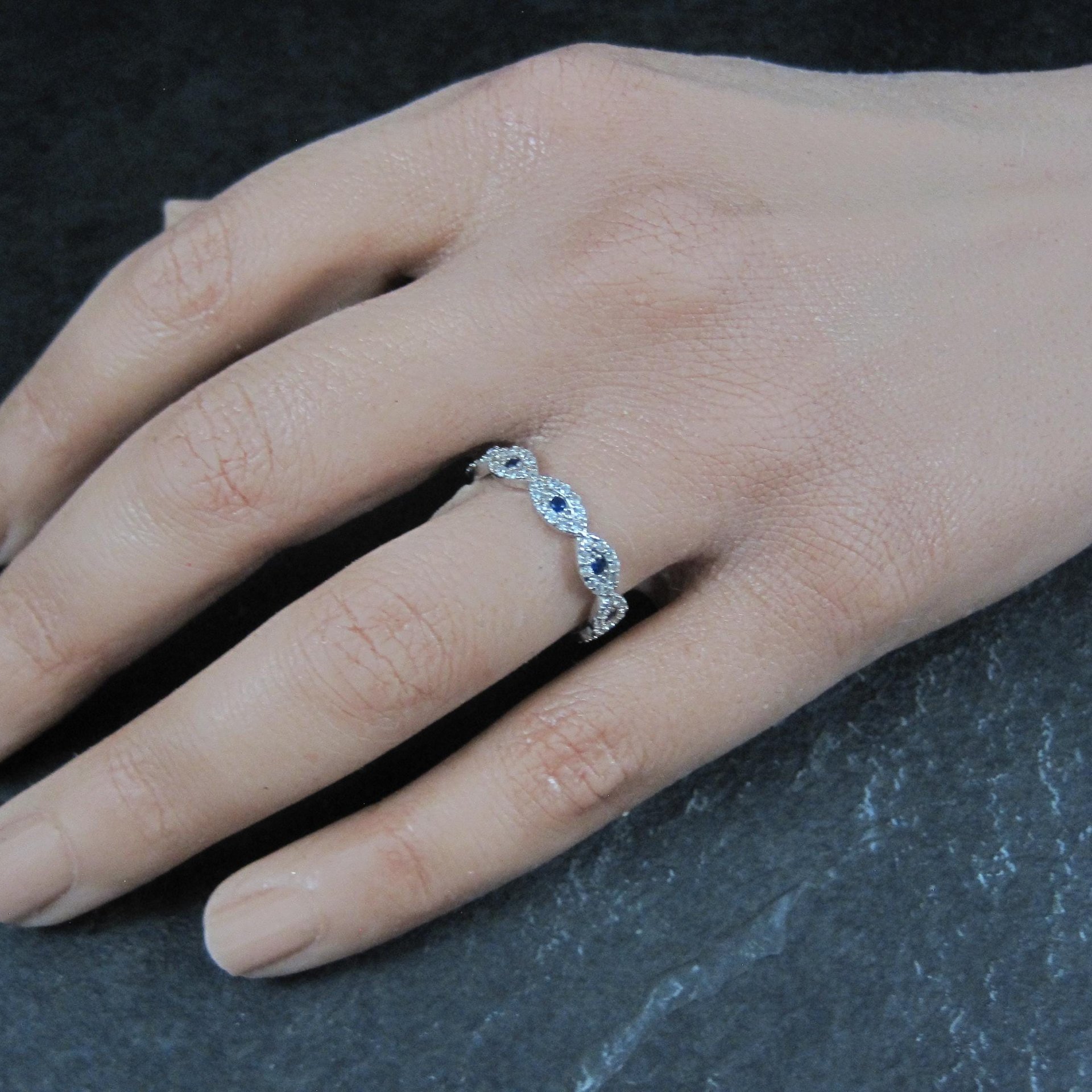 Sterling Silver Evil Eye Ring Size 7