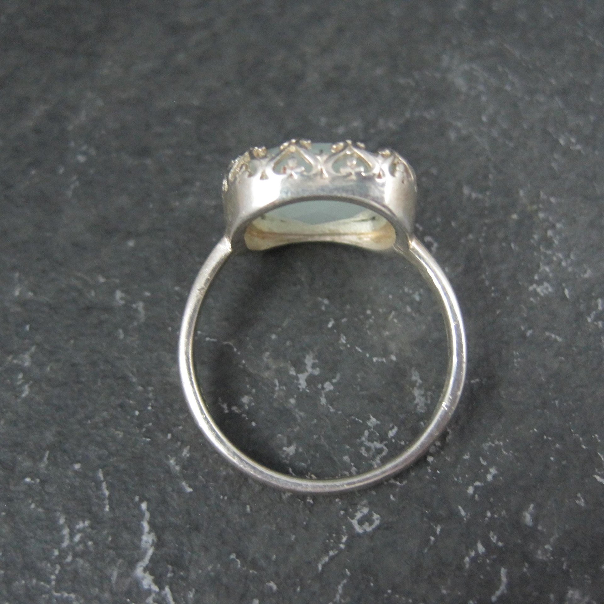 Sterling Silver Pale Chrysoprase Ring Size 8