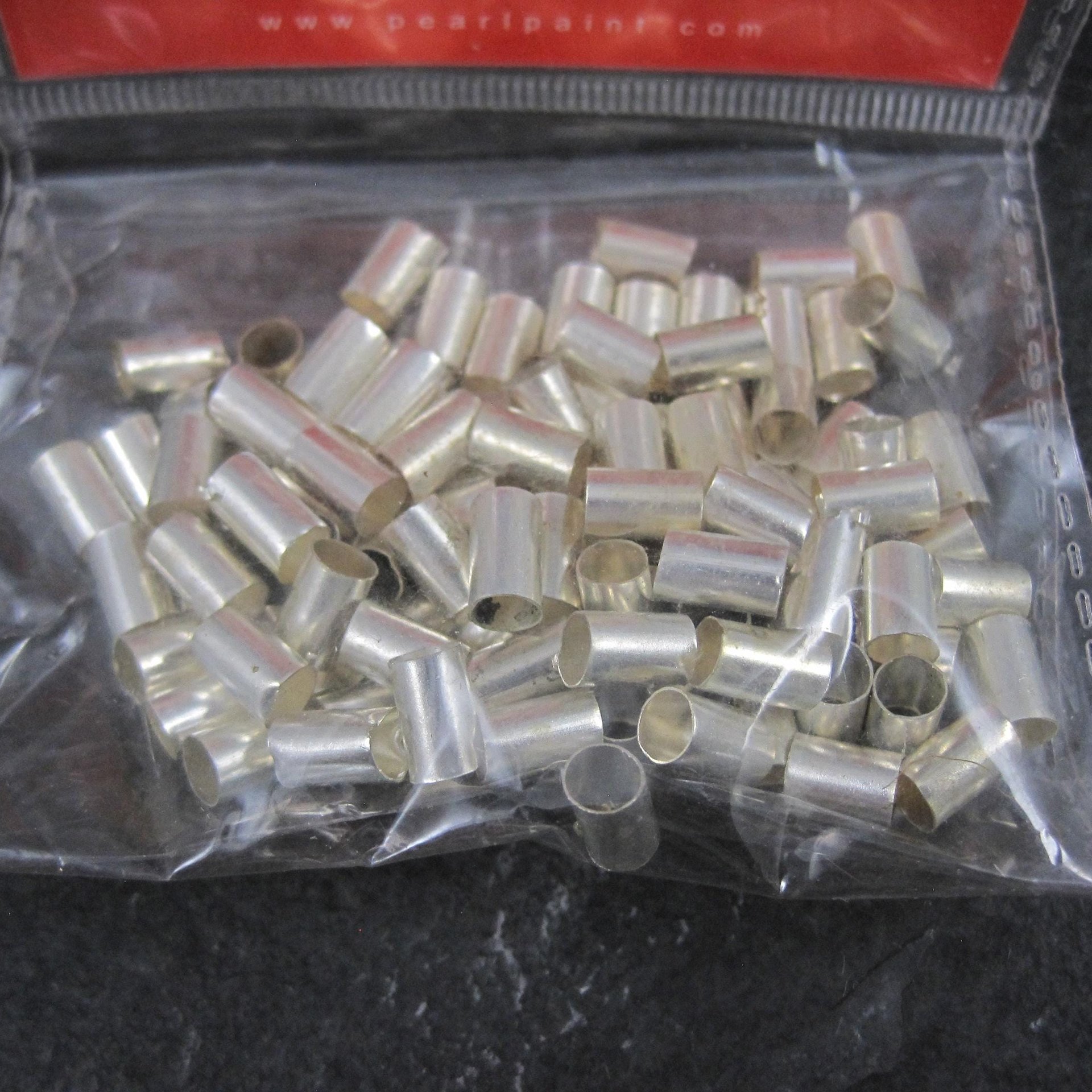 100 Pc Silver Plated Tube Crimps 4x6MM XLG