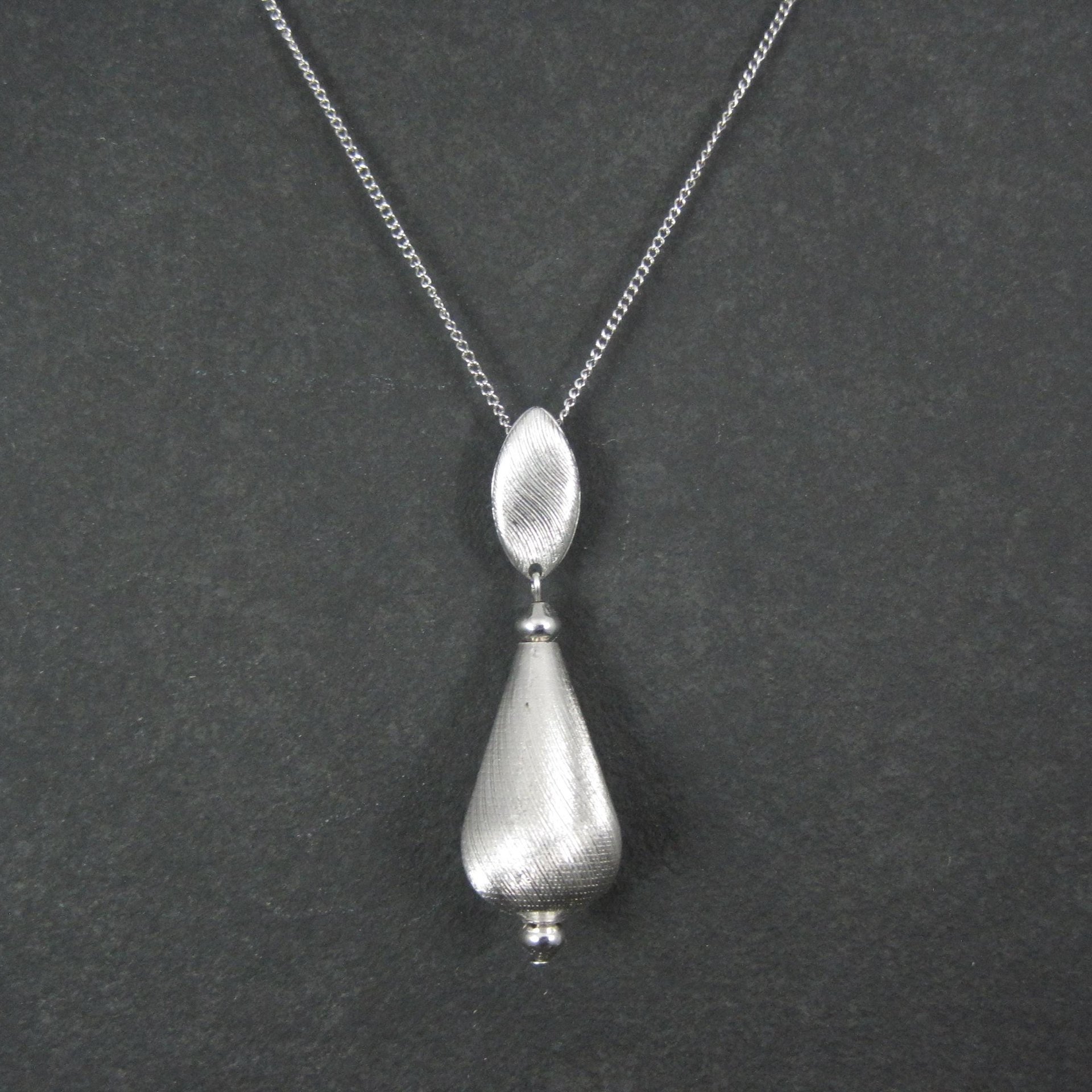 1960s Sarah Coventry Drop Pendant Necklace "Satin Glow"