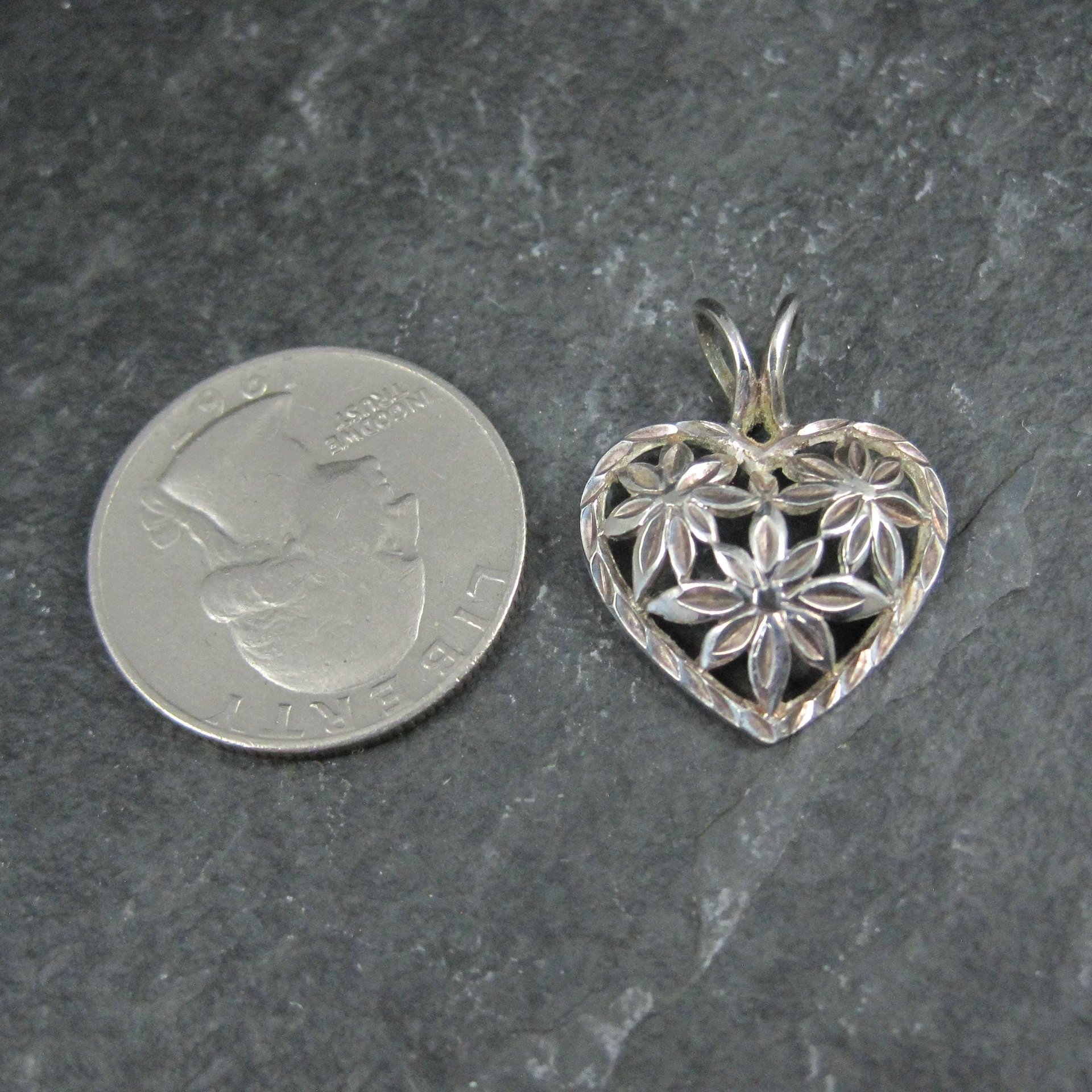 Filigree Sterling Silver Heart Pendant