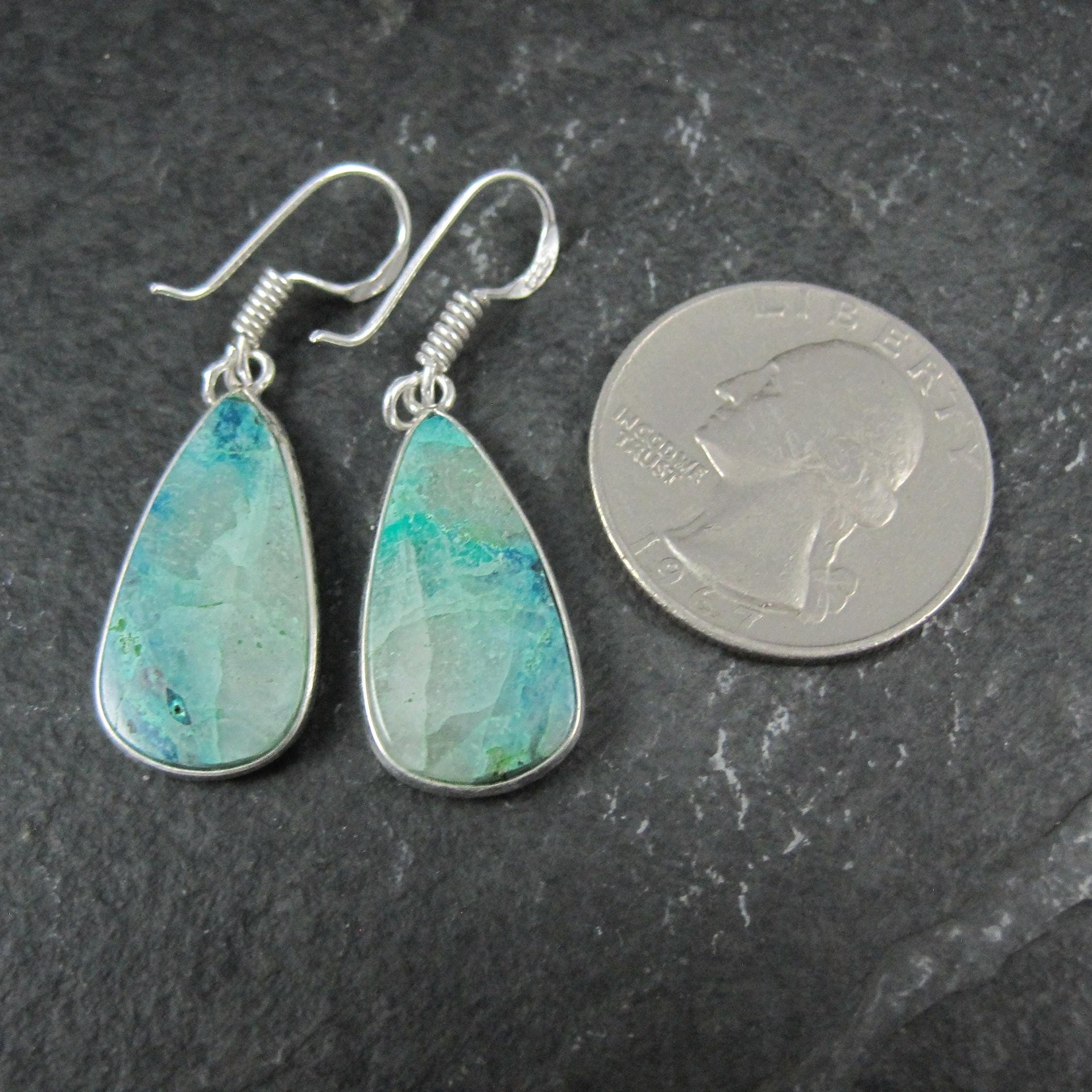 Sterling Silver Chrysocolla Earrings