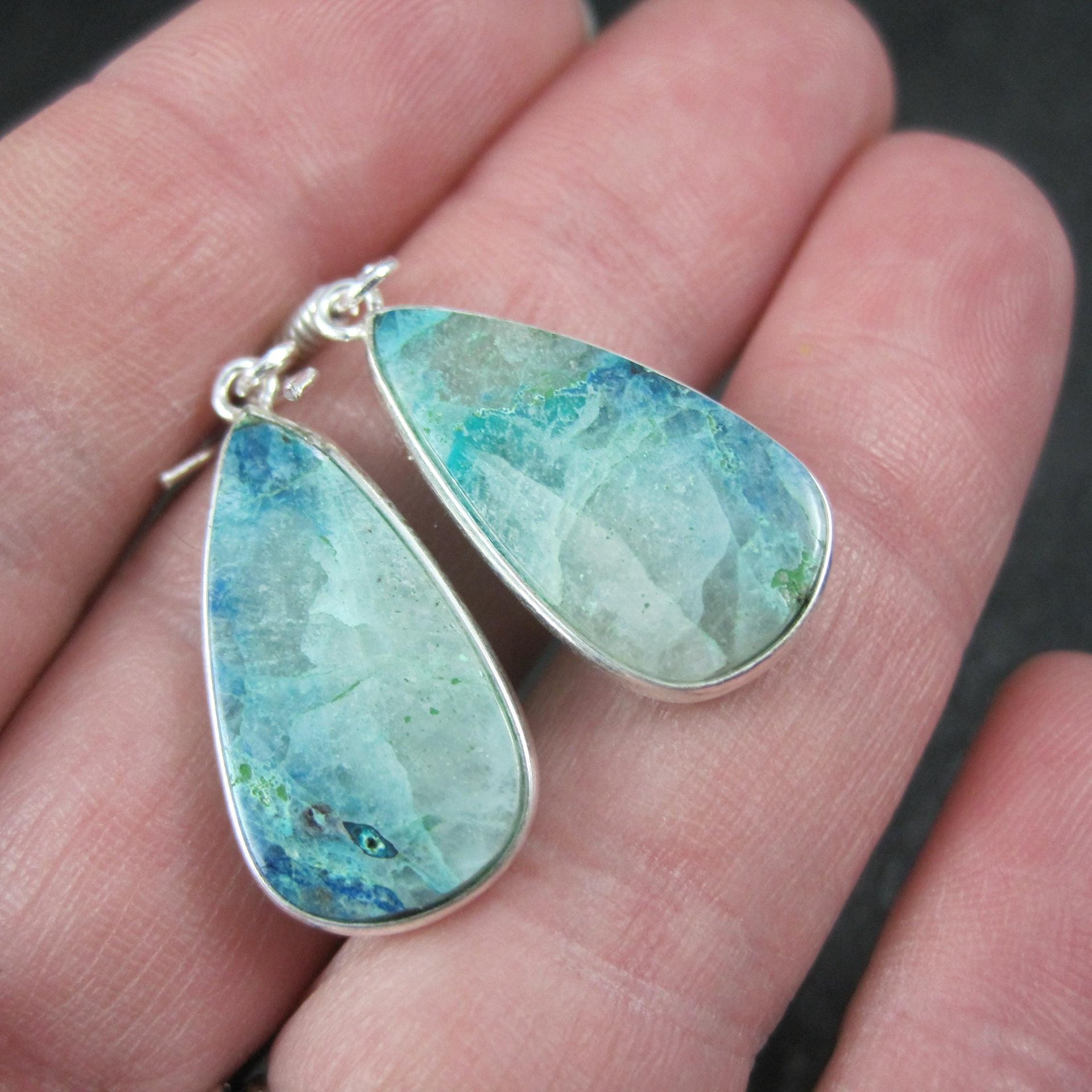 Sterling Silver Chrysocolla Earrings