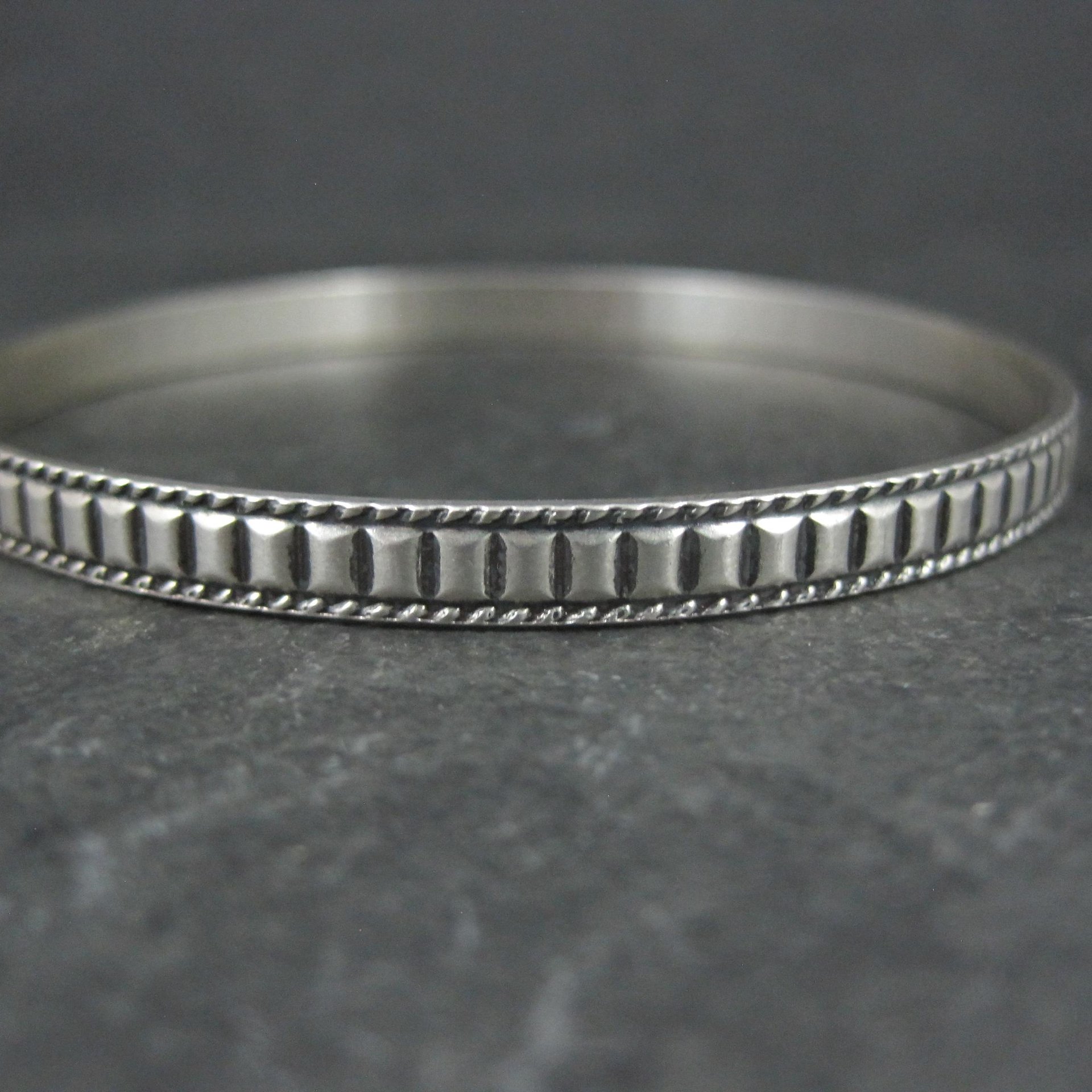 Vintage Sterling Silver Bangle Bracelet by Danecraft 7.25"