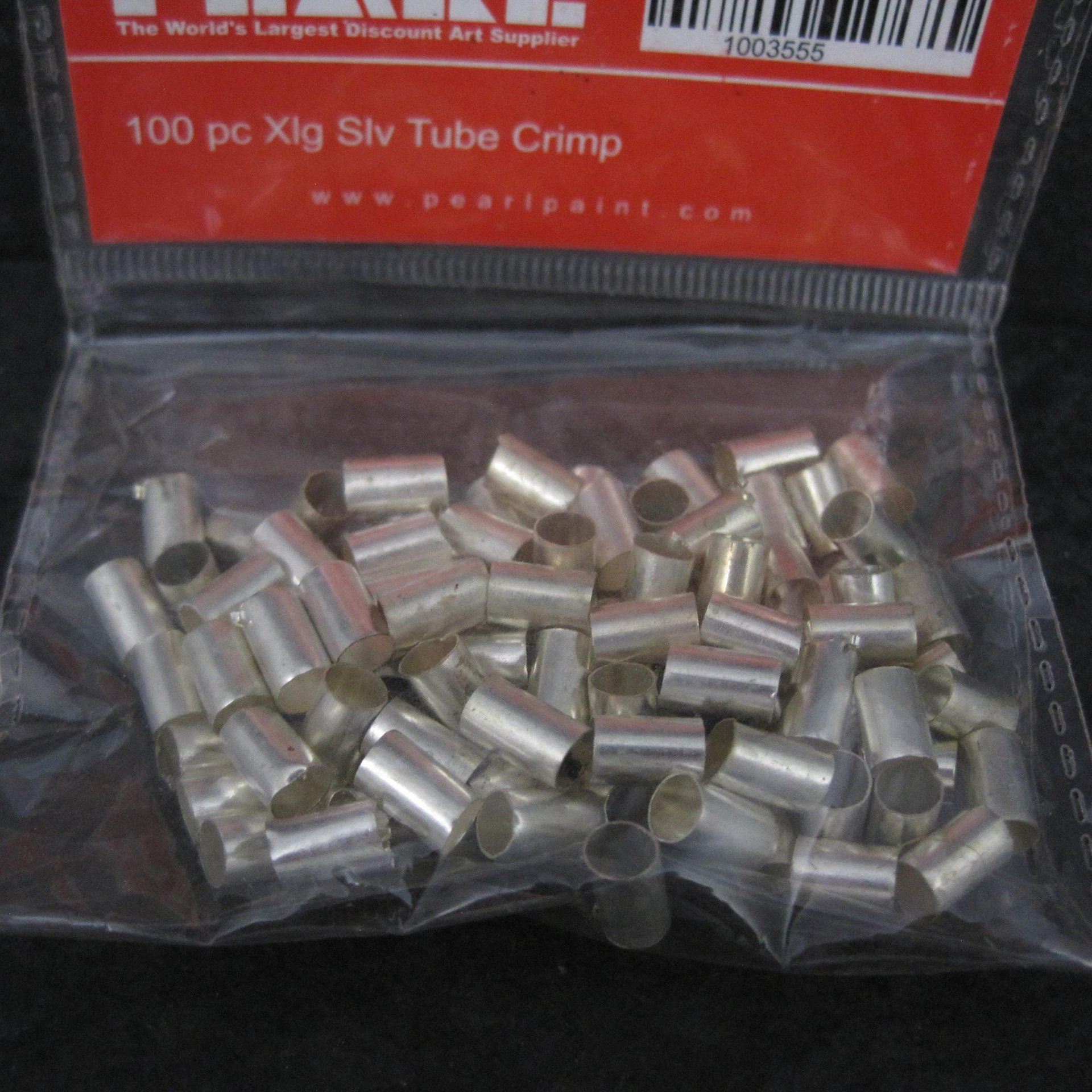 100 Pc Silver Plated Tube Crimps 4x6MM XLG