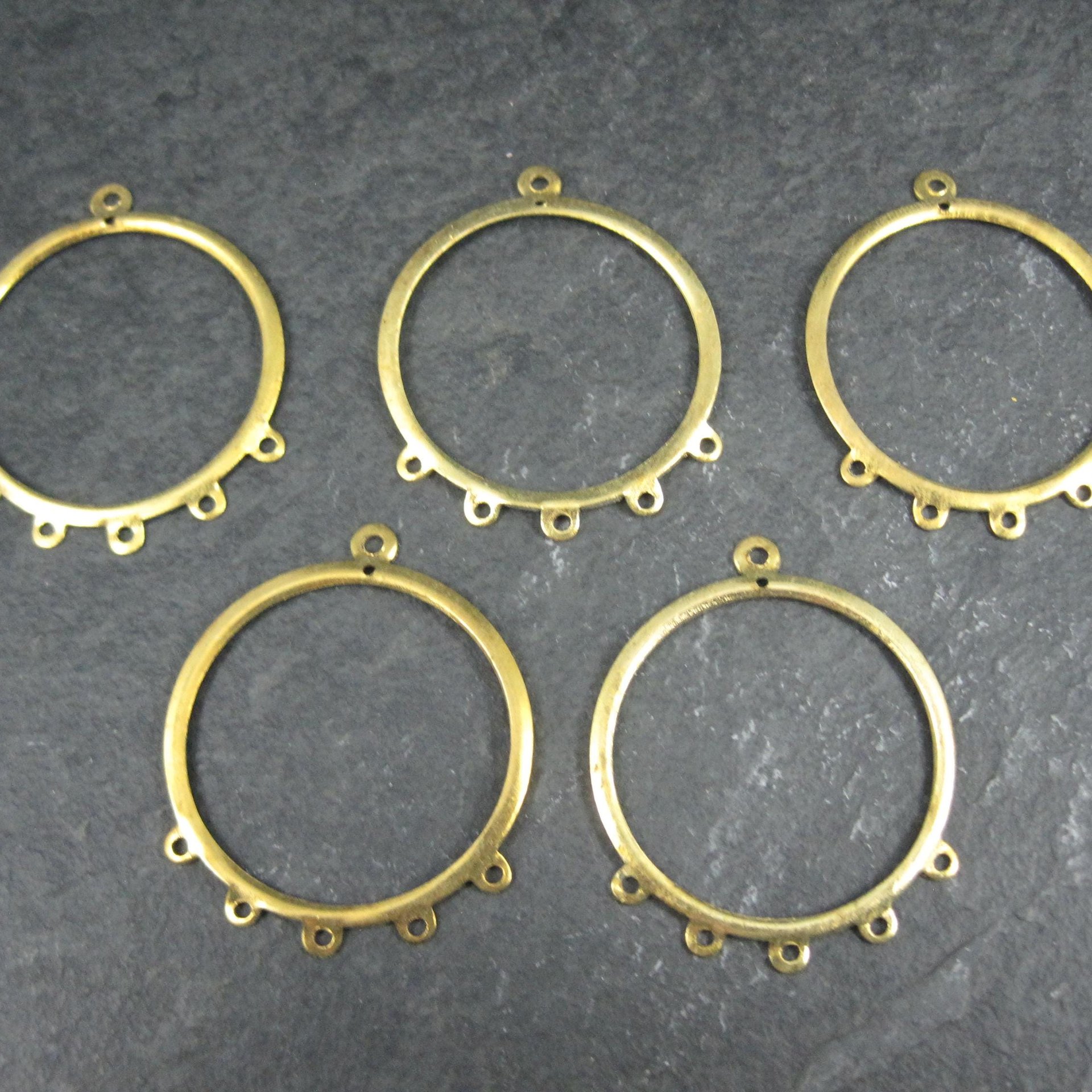 10pcs Round Brass Chandelier Base 32x38mm Jewelry Making NOS 2 Packages