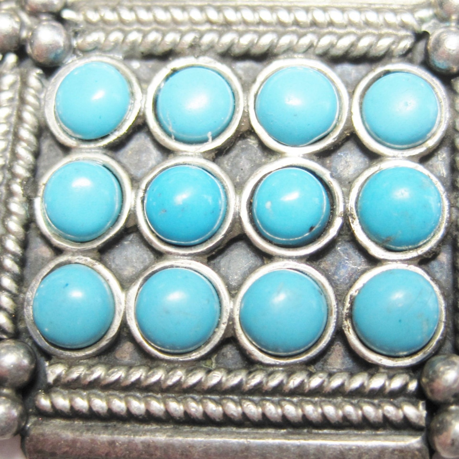 Vintage Sterling Faux Turquoise Pendant