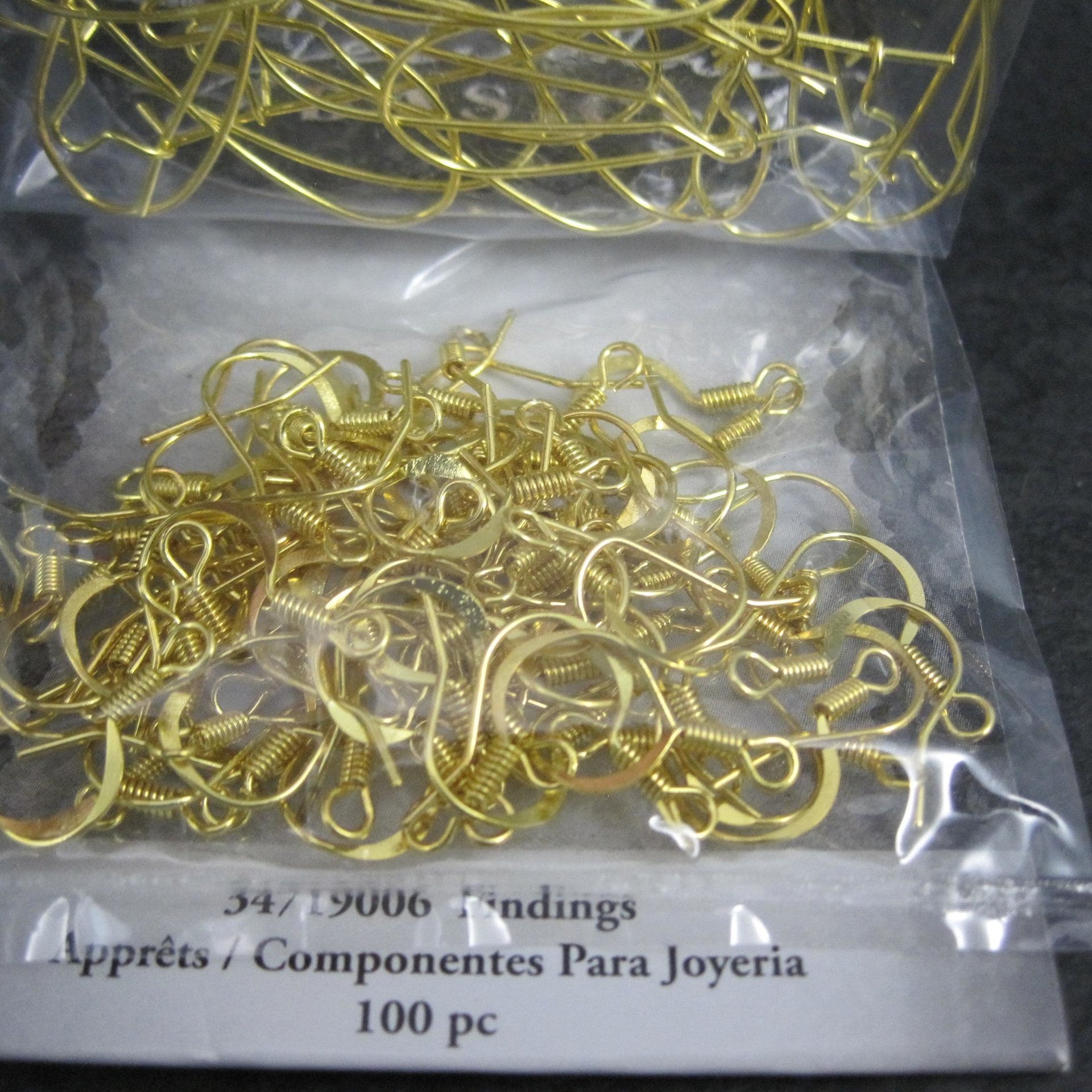 100pc Gold Fish Hook and Kidney Earwires DIY Earrings Cousin Jewelry Basics