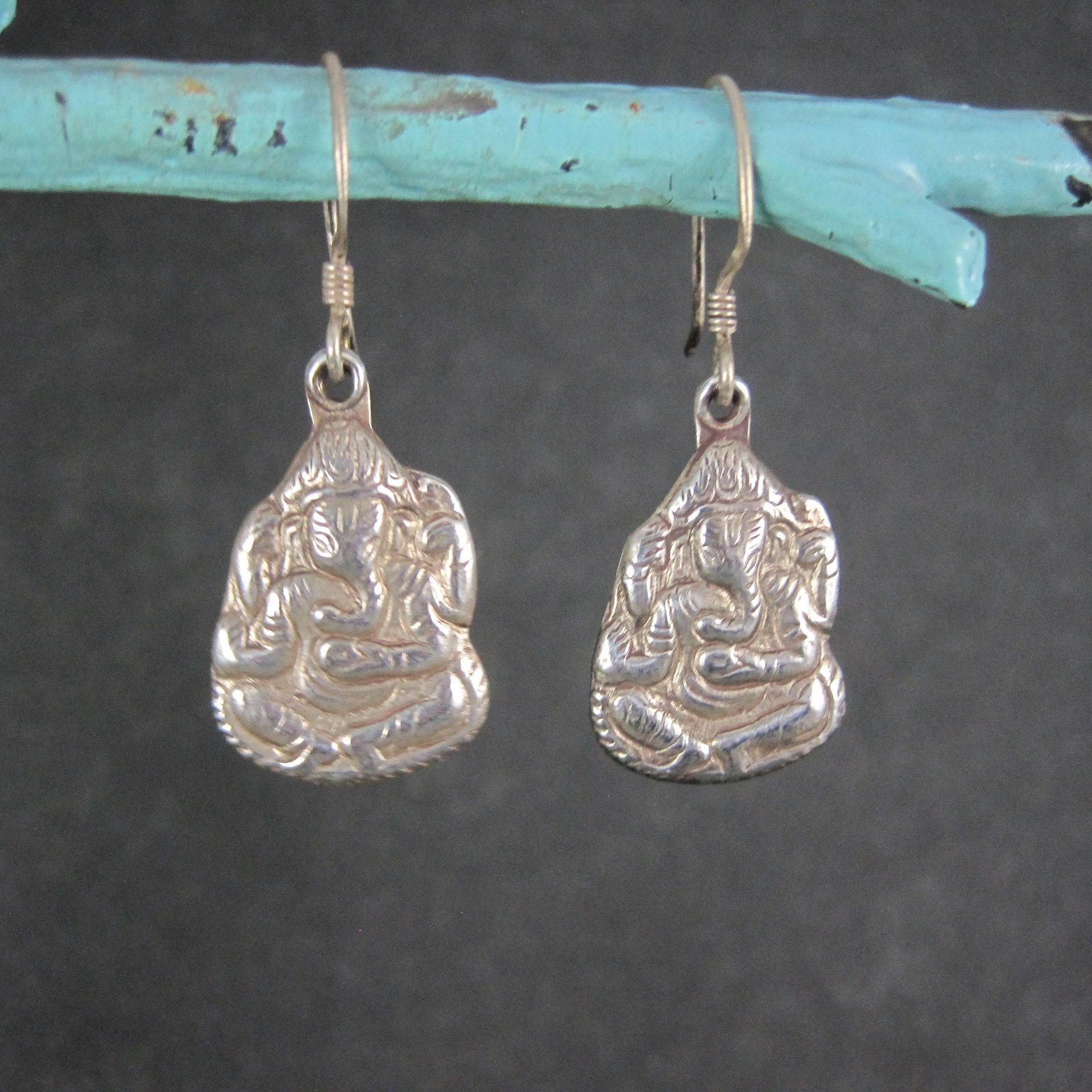 Vintage Sterling Ganesh Earrings