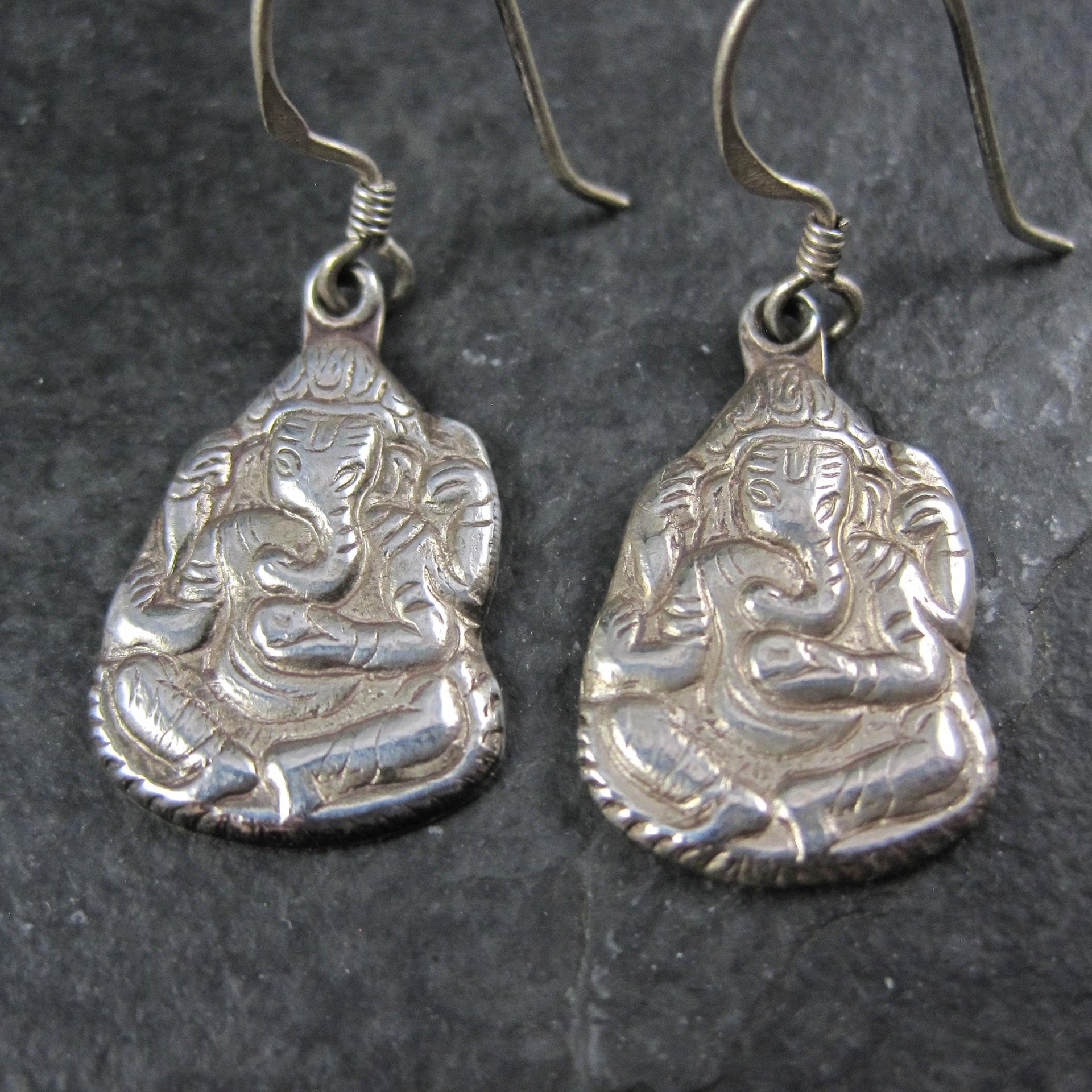 Vintage Sterling Ganesh Earrings