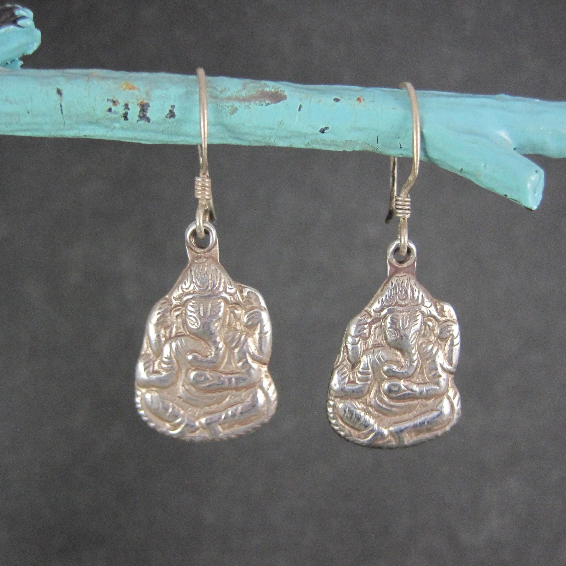 Vintage Sterling Ganesh Earrings