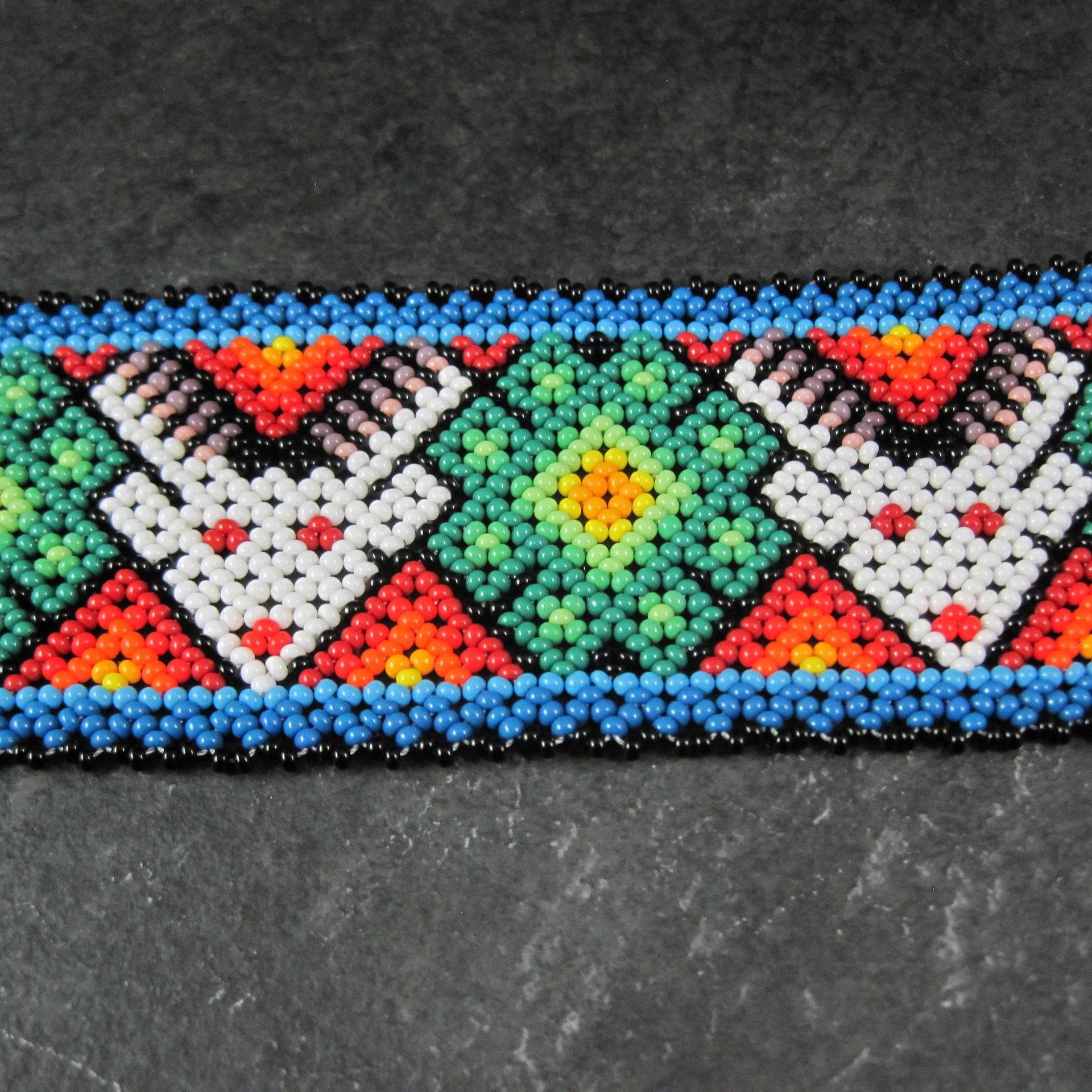 Vintage Loom Beaded Deer Bracelet 7"