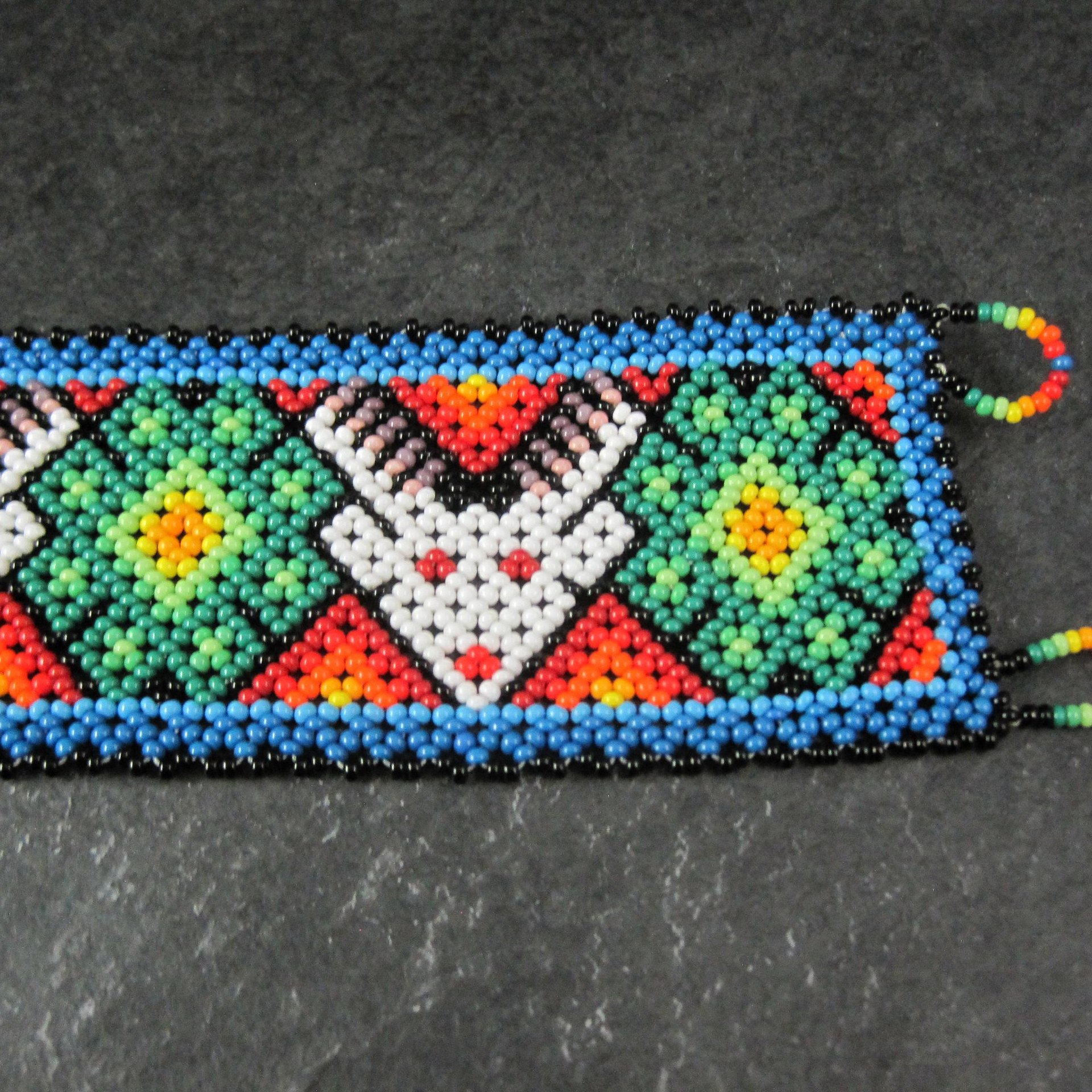 Vintage Loom Beaded Deer Bracelet 7"