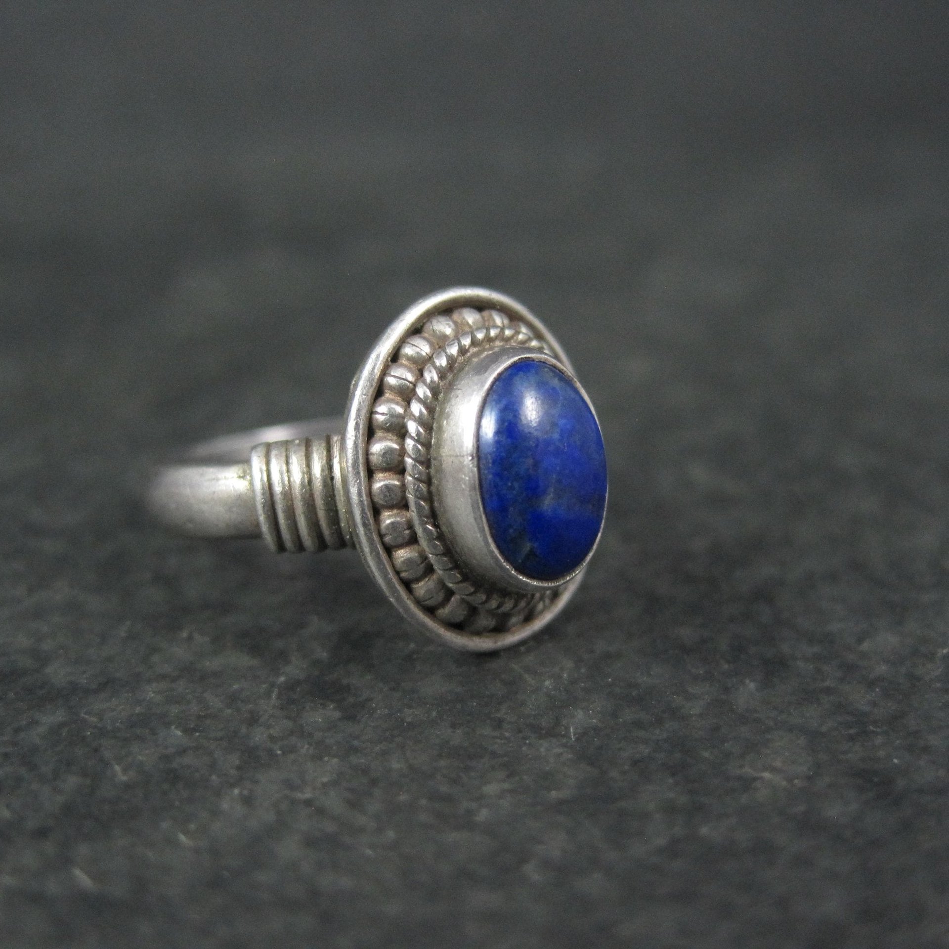 Sterling Silver Lapis Lazuli Ring Size 5 Vintage