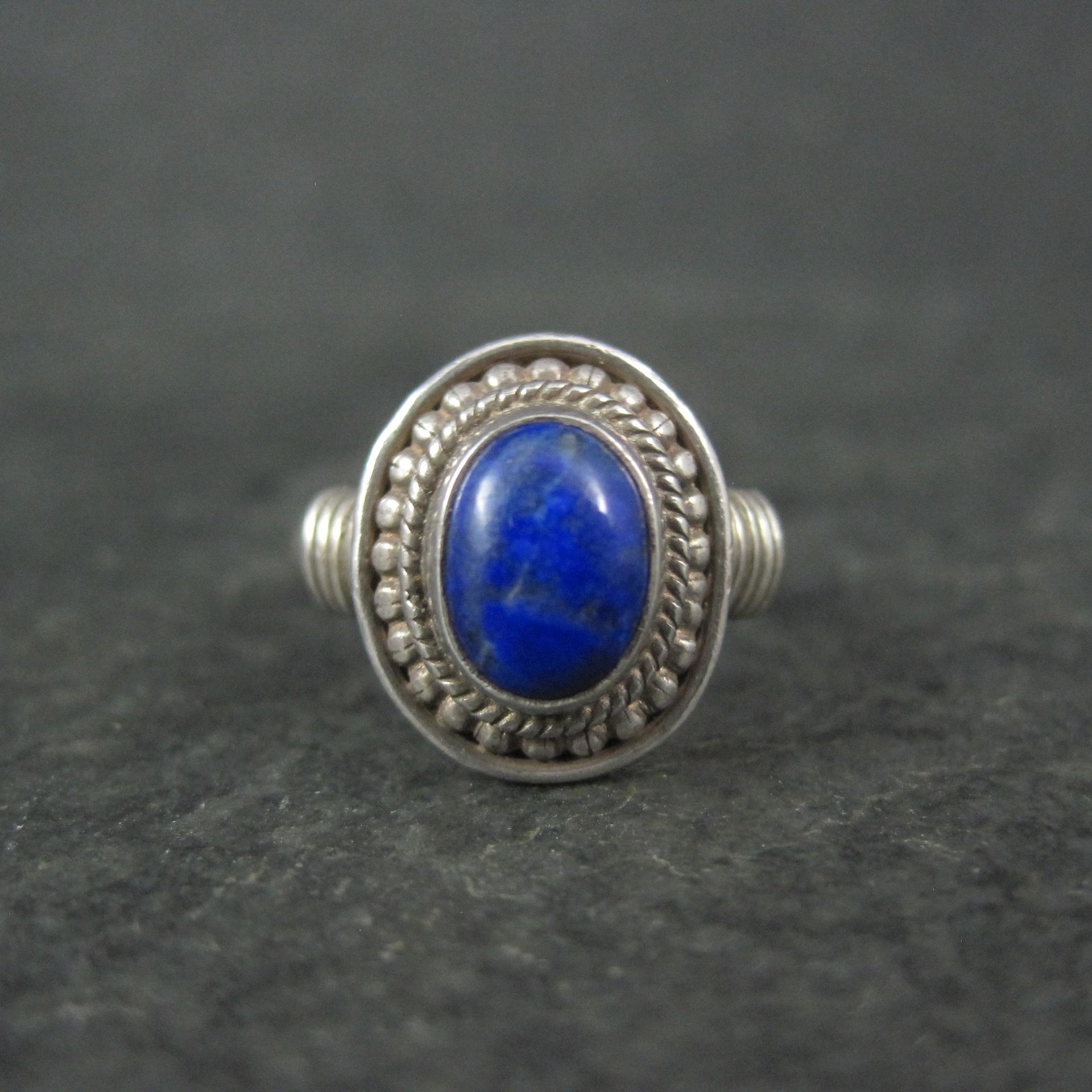 Sterling Silver Lapis Lazuli Ring Size 5 Vintage