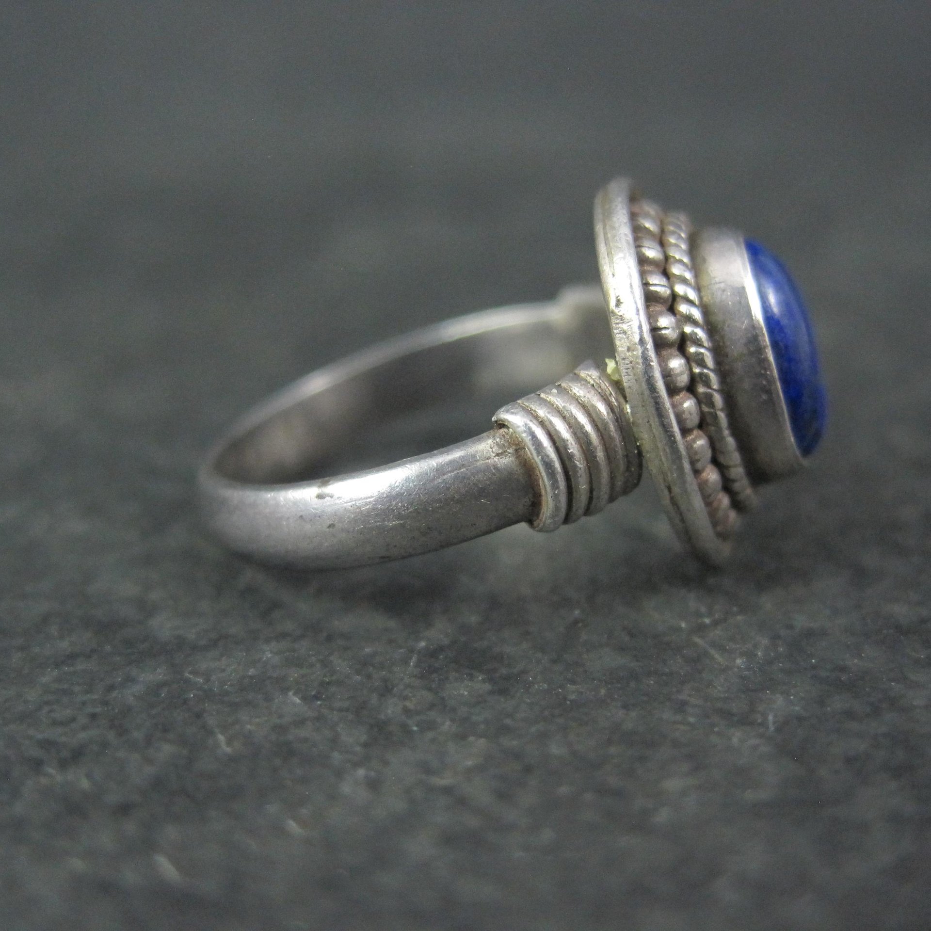 Sterling Silver Lapis Lazuli Ring Size 5 Vintage