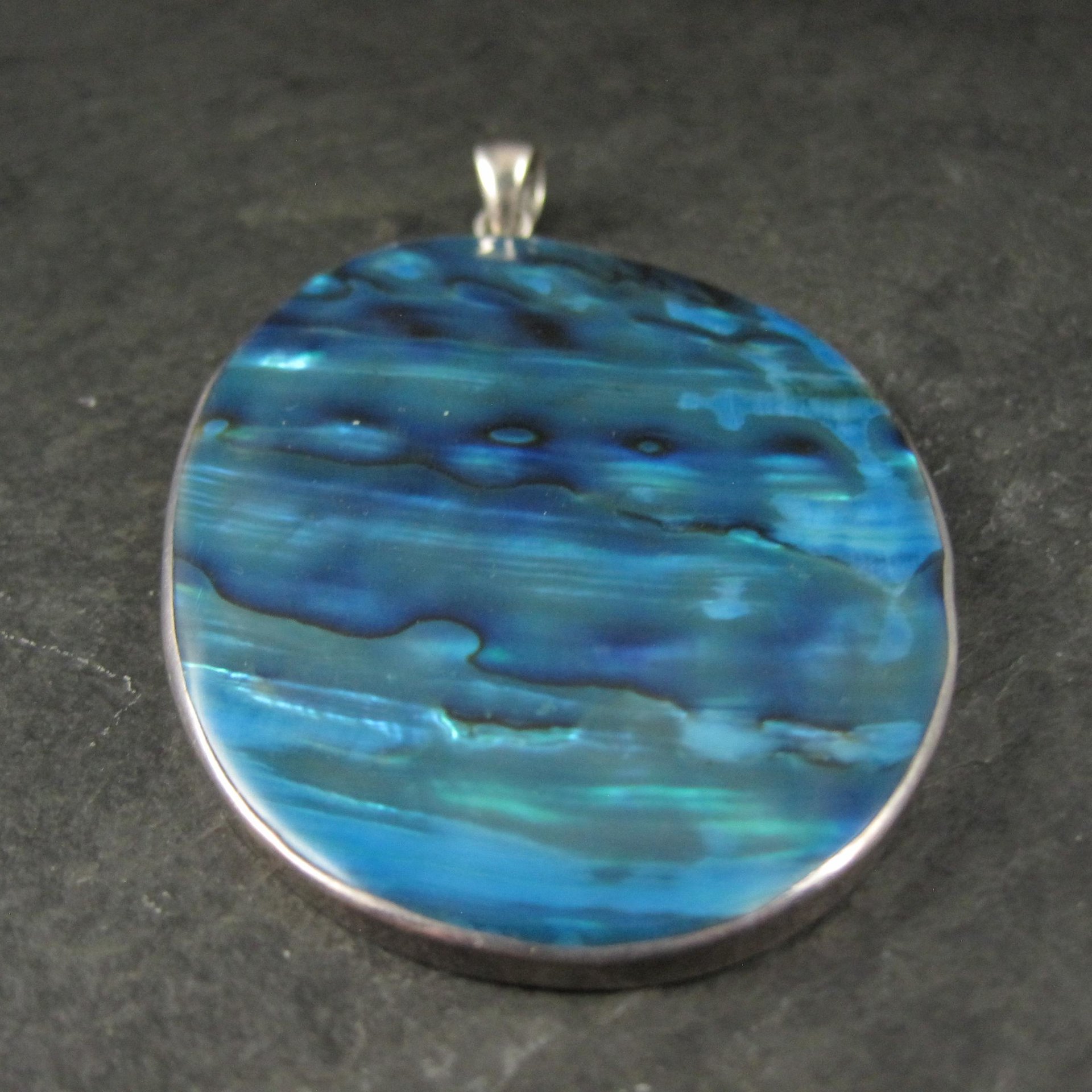 Large Sterling Silver Abalone Pendant