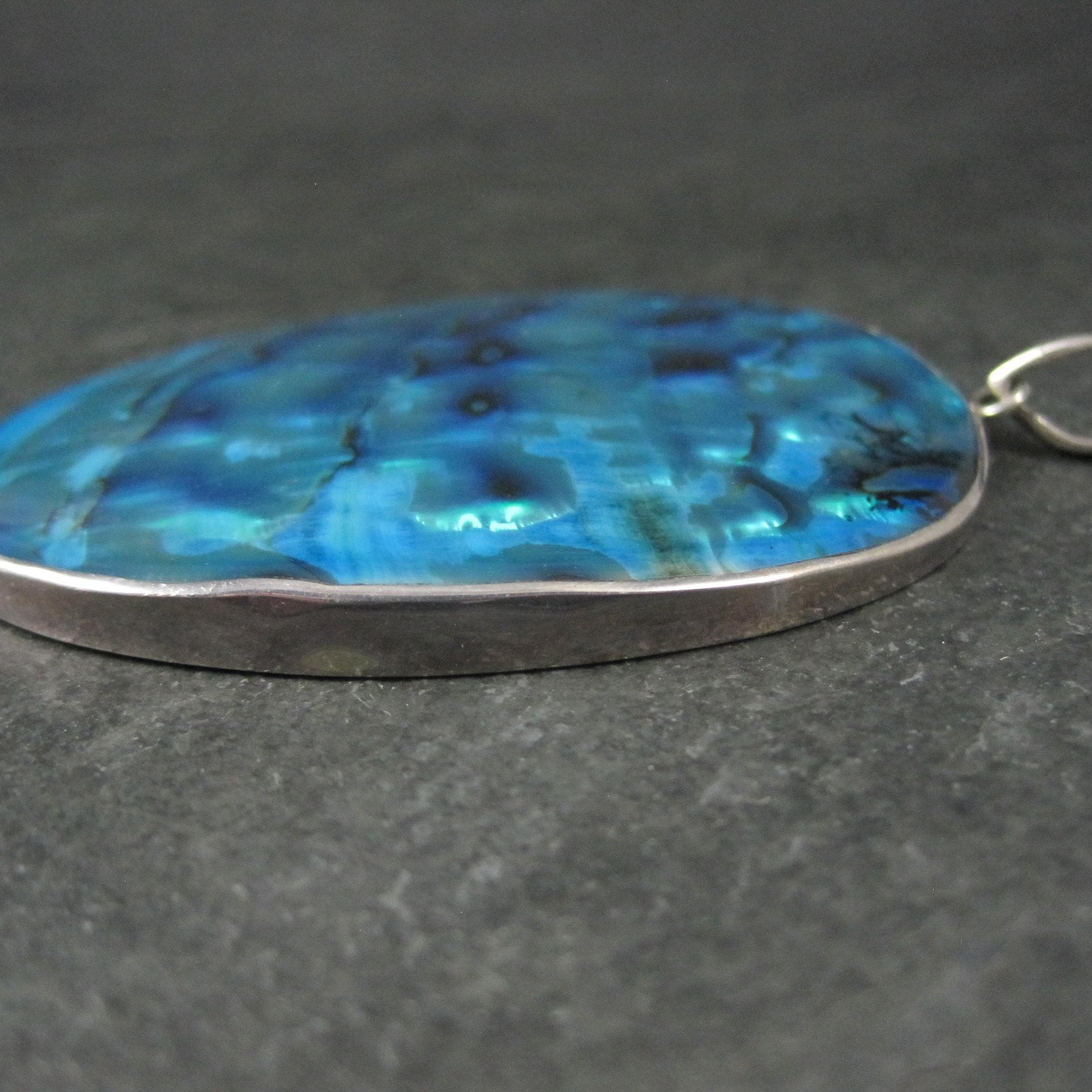 Large Sterling Silver Abalone Pendant