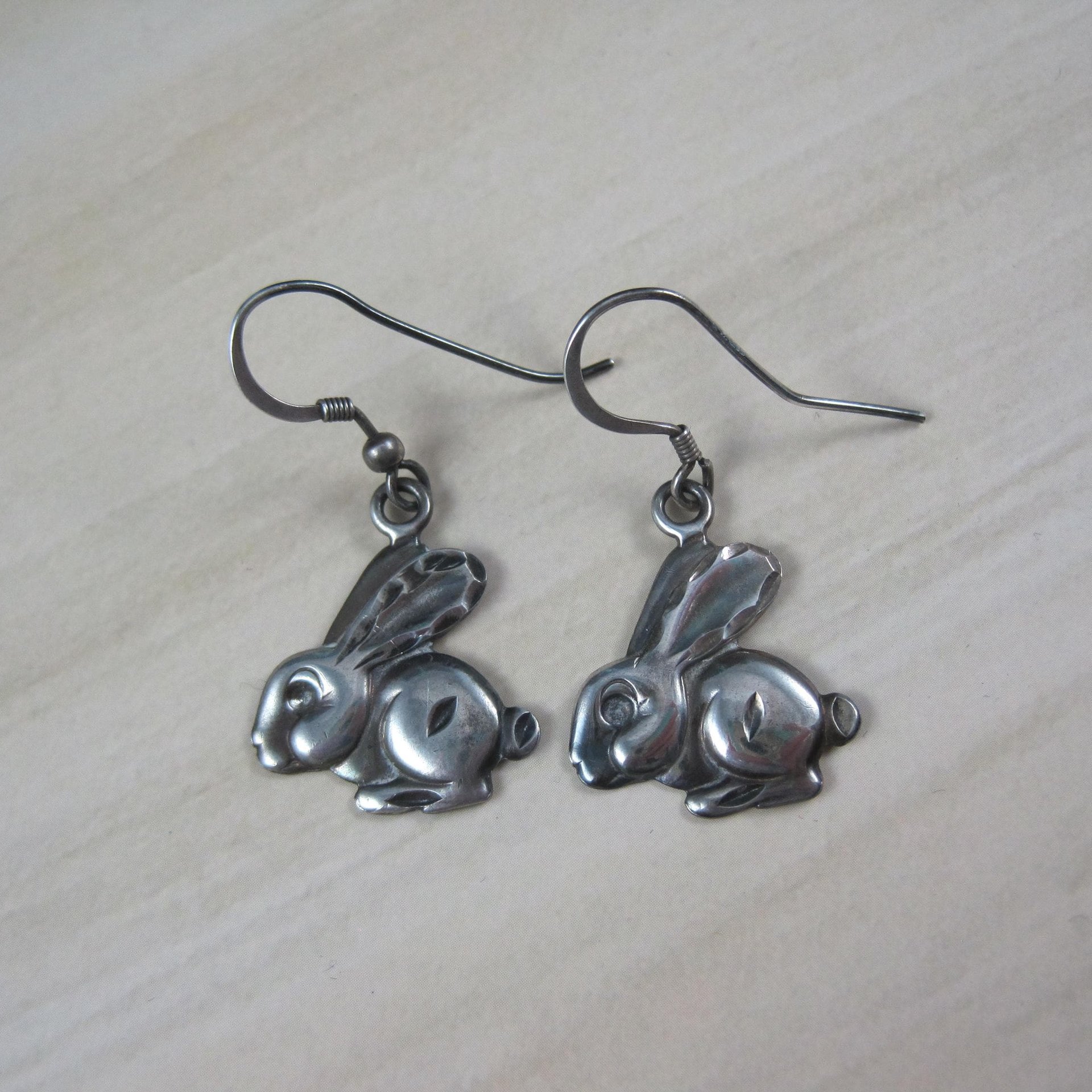Sterling Rabbit Earrings Vintage Silver Bunny