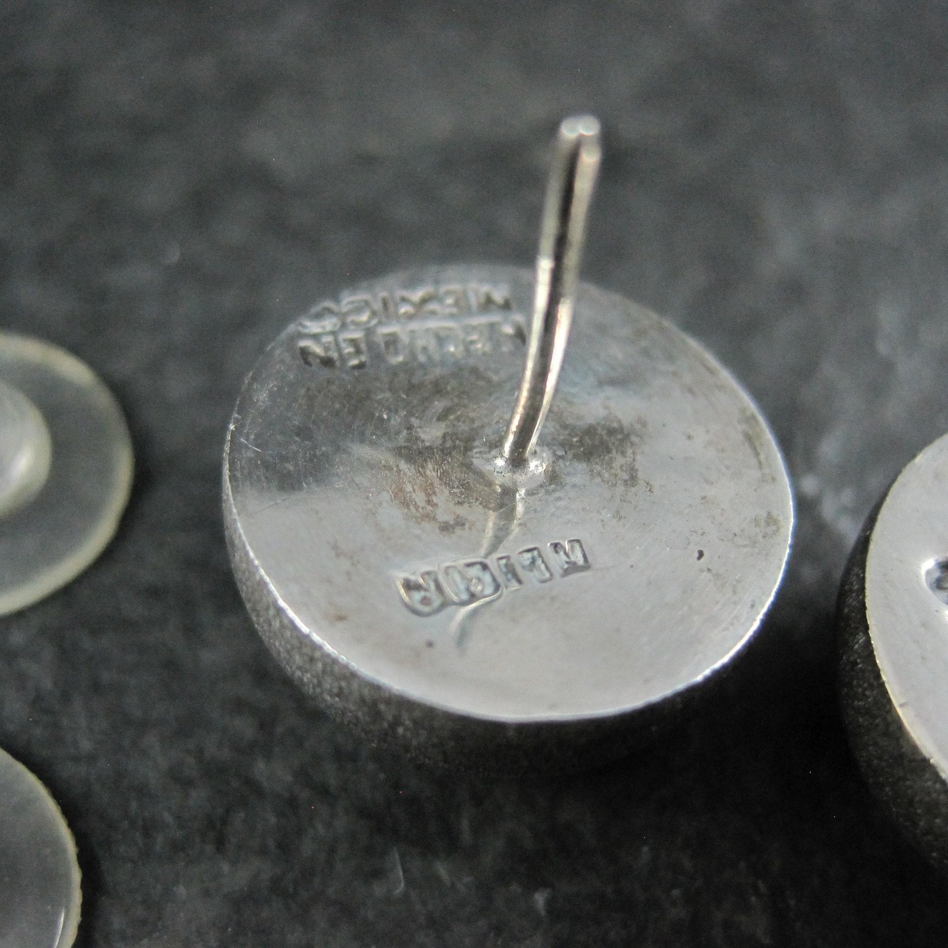 Large Sterling Silver Dome Earrings Alicia Mexican Silver