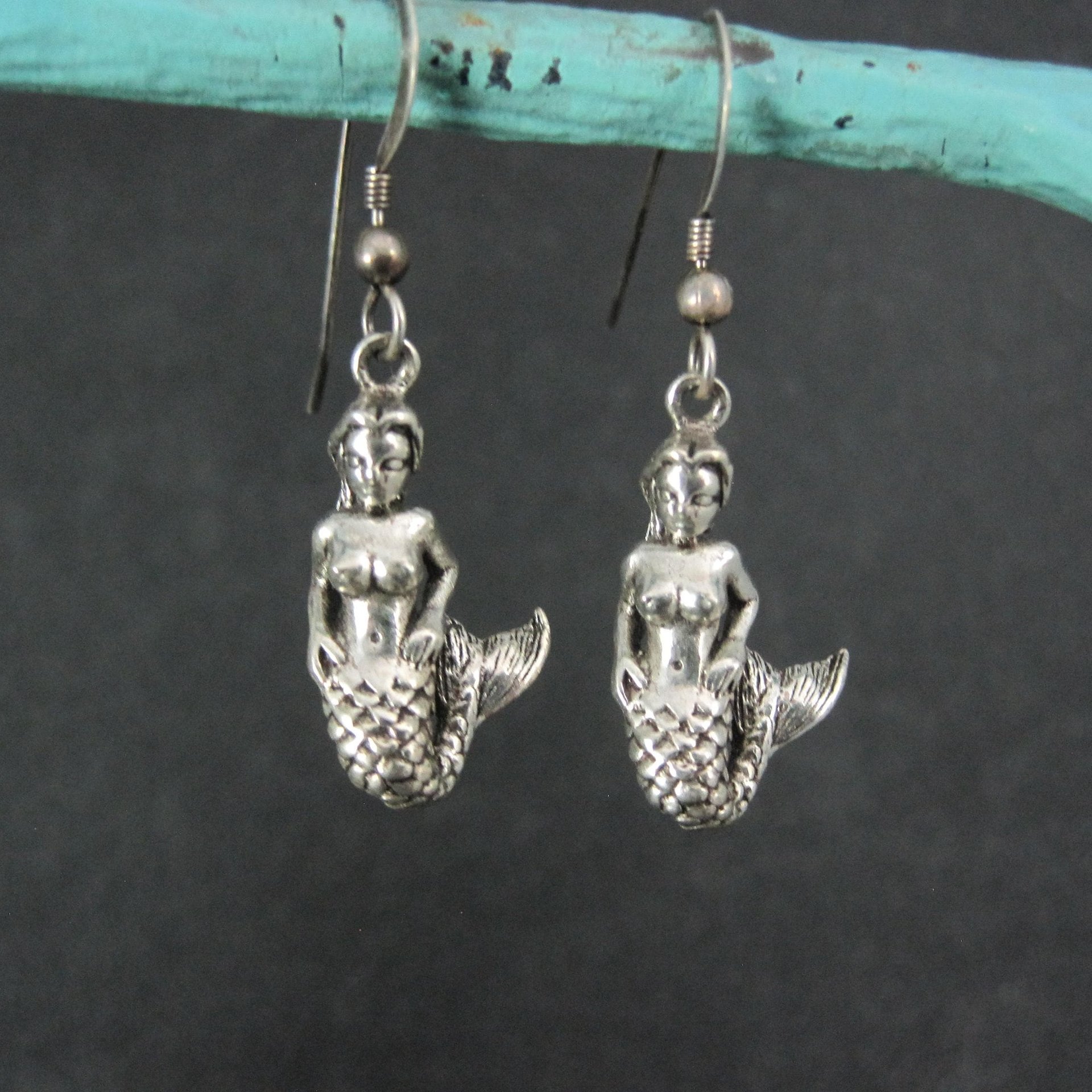 Vintage Sterling Mermaid Earrings