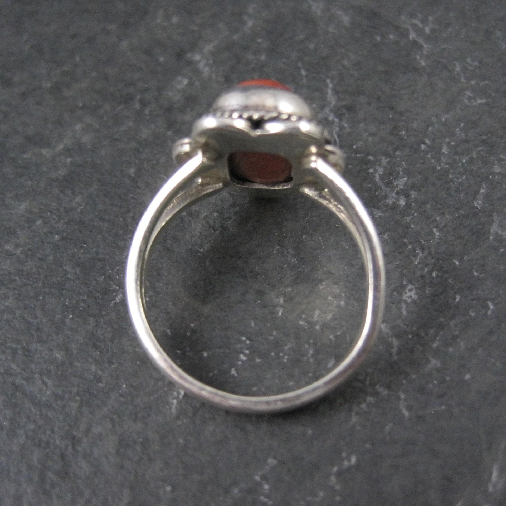 Southwestern Coral Ring Sterling Silver Size 8