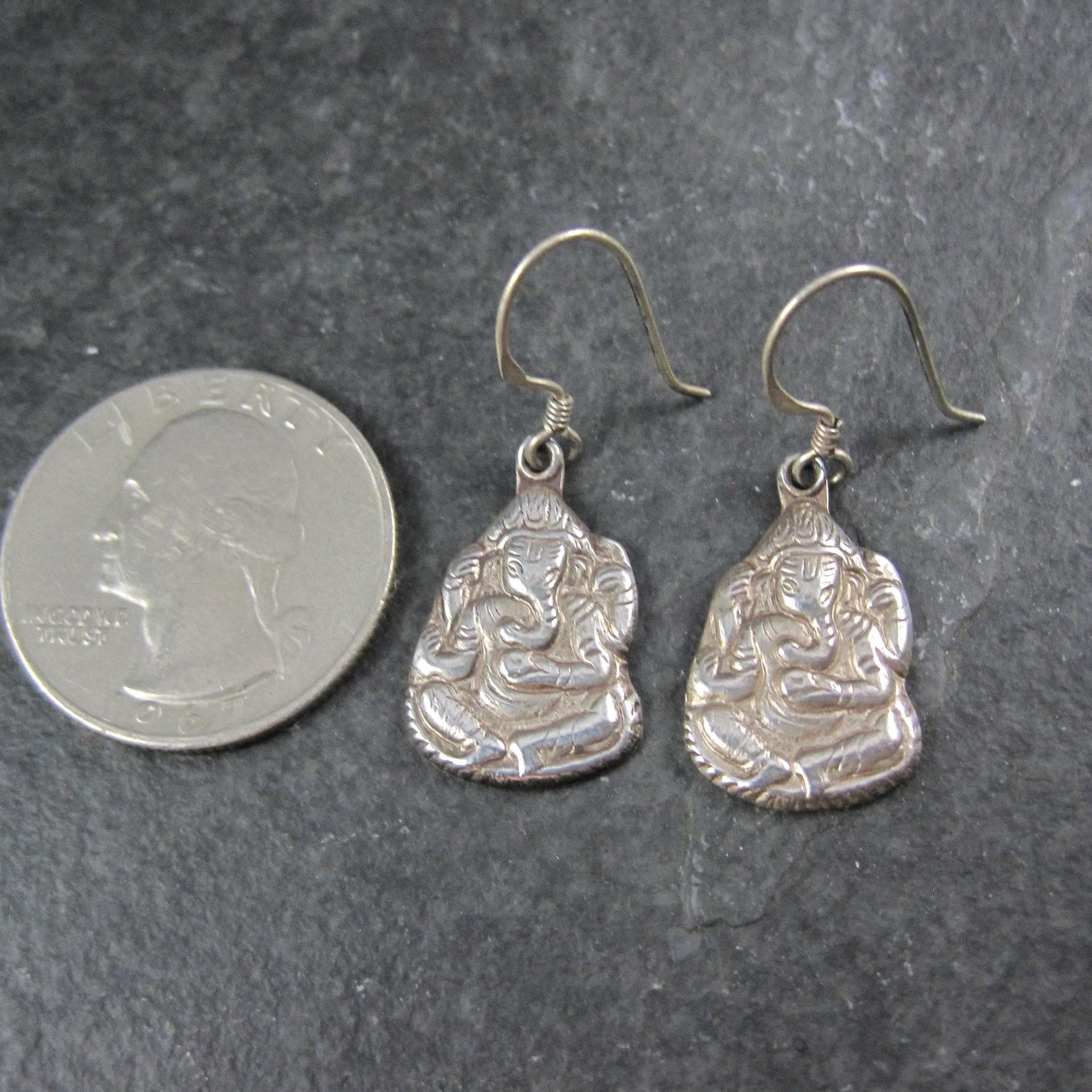 Vintage Sterling Ganesh Earrings