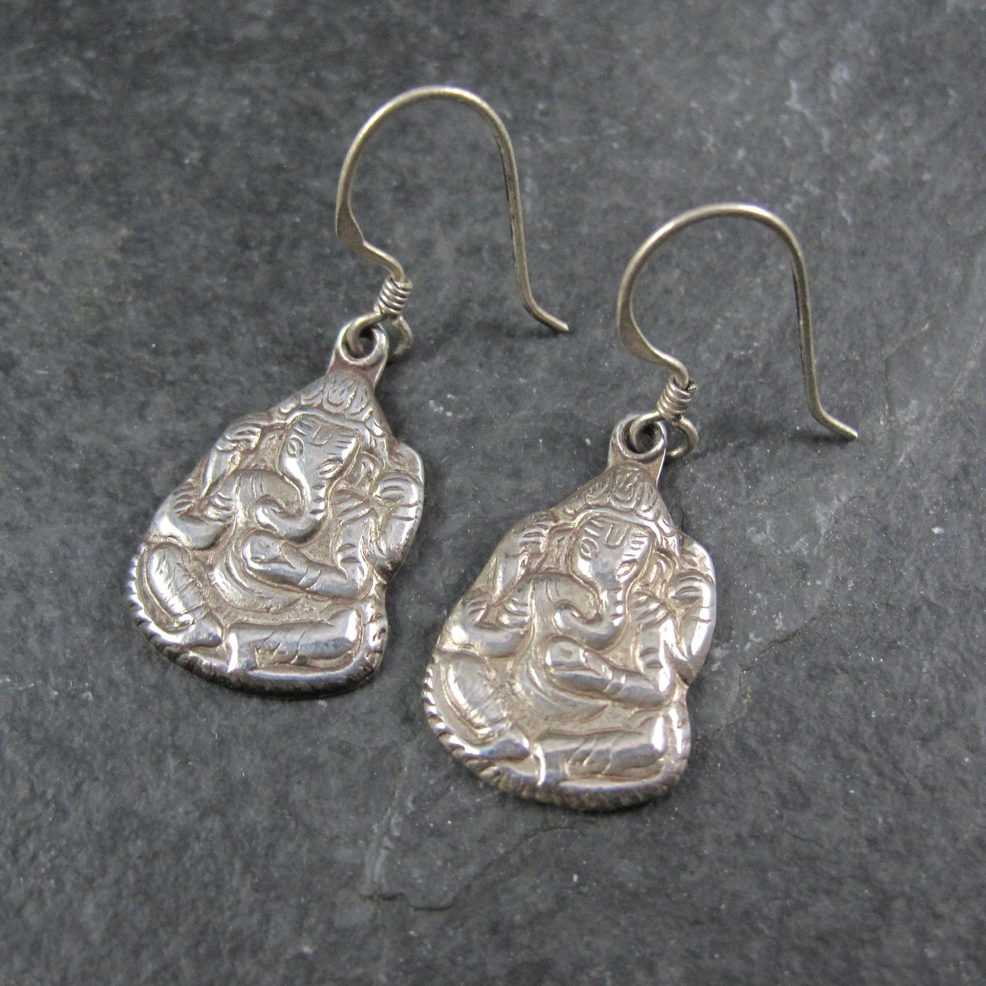Vintage Sterling Ganesh Earrings
