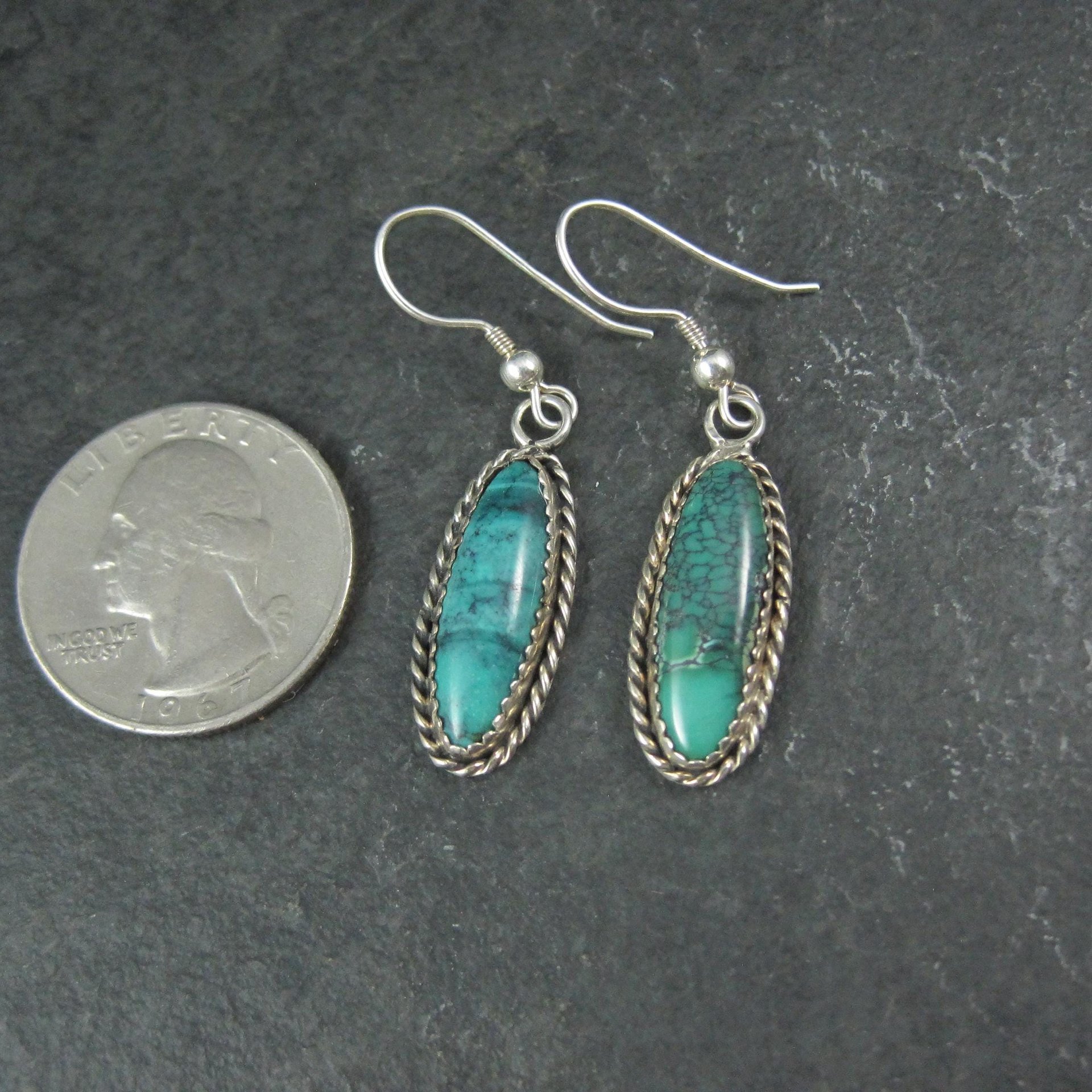 Vintage Turquoise Earrings Navajo Tom Willeto