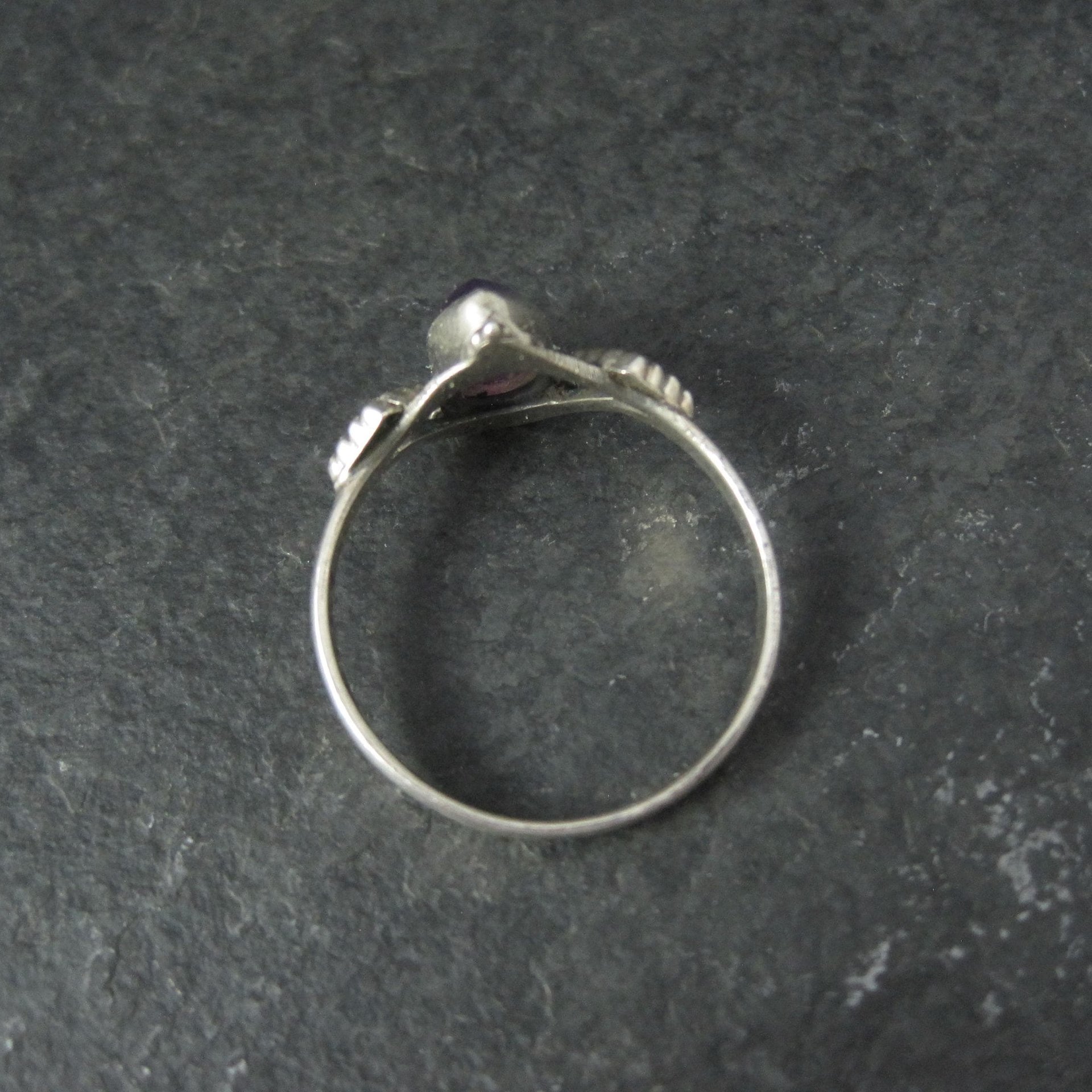 Dainty Sterling Amethyst Ring Size 10 Vintage Silver