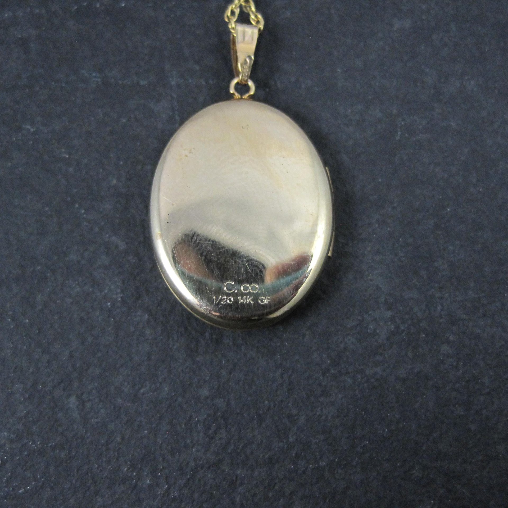 Vintage Black Hills Gold Hummingbird Locket Necklace Coleman Co NOS