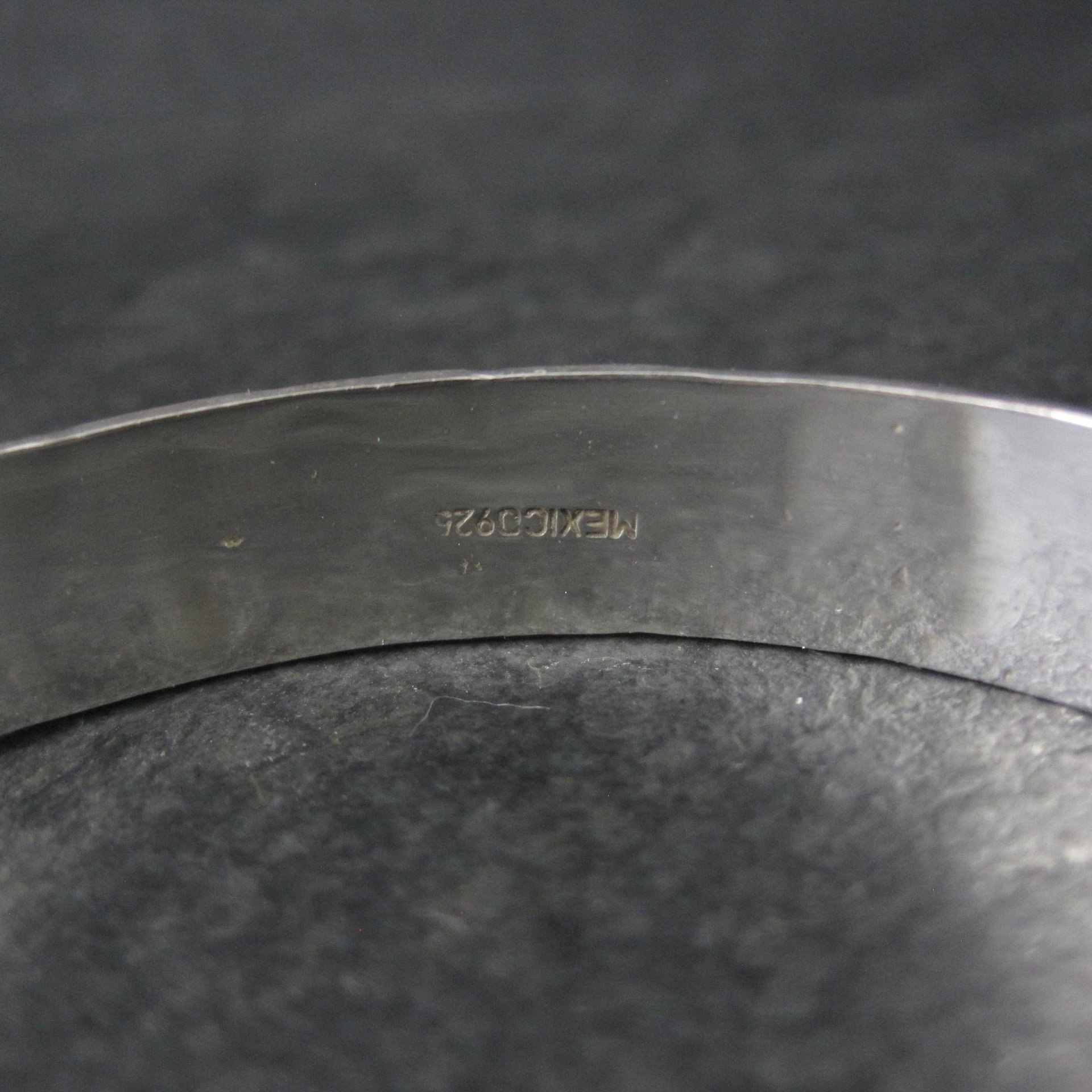 Mexican Sterling Pebble Bangle Bracelet 8" Vintage 925 Silver