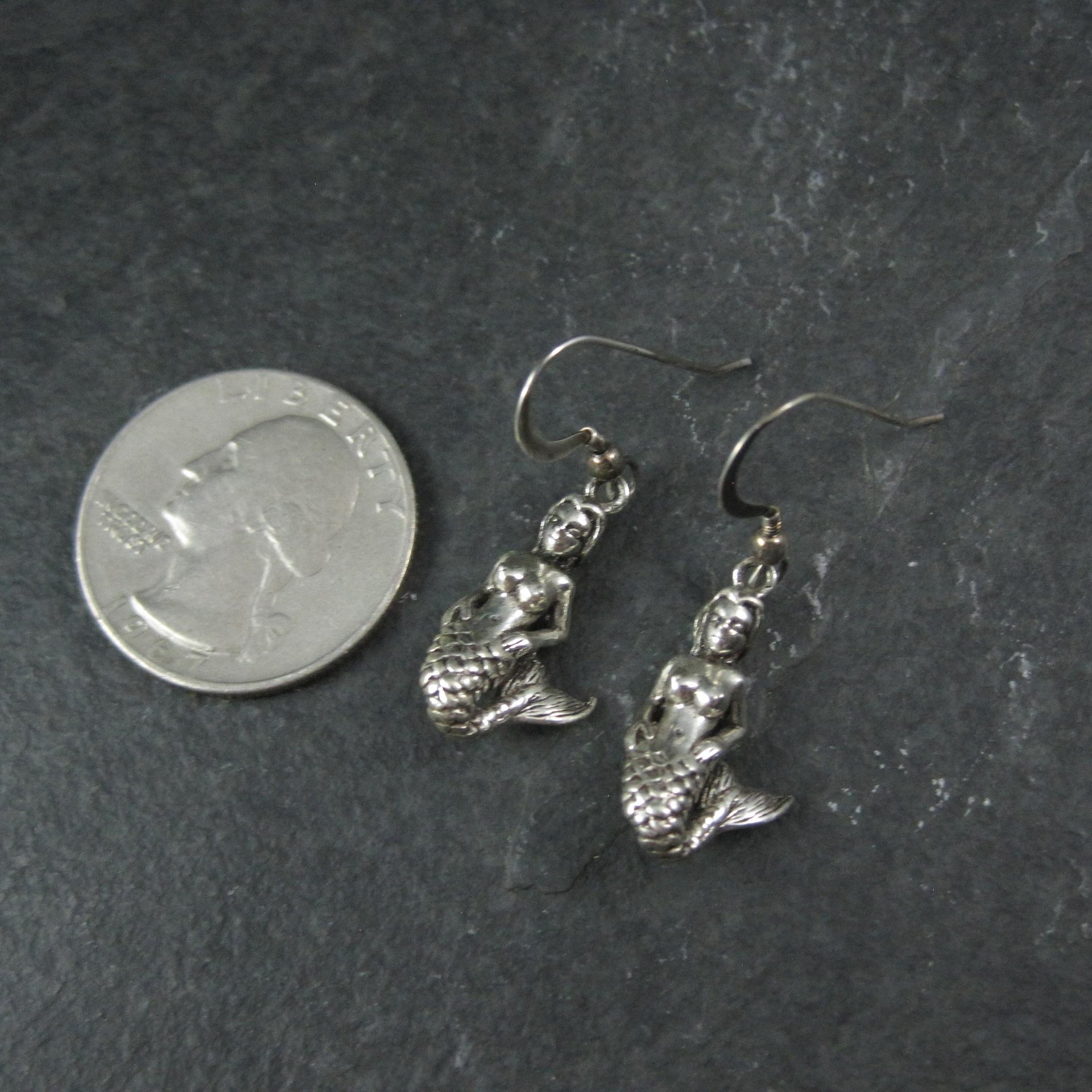 Vintage Sterling Mermaid Earrings
