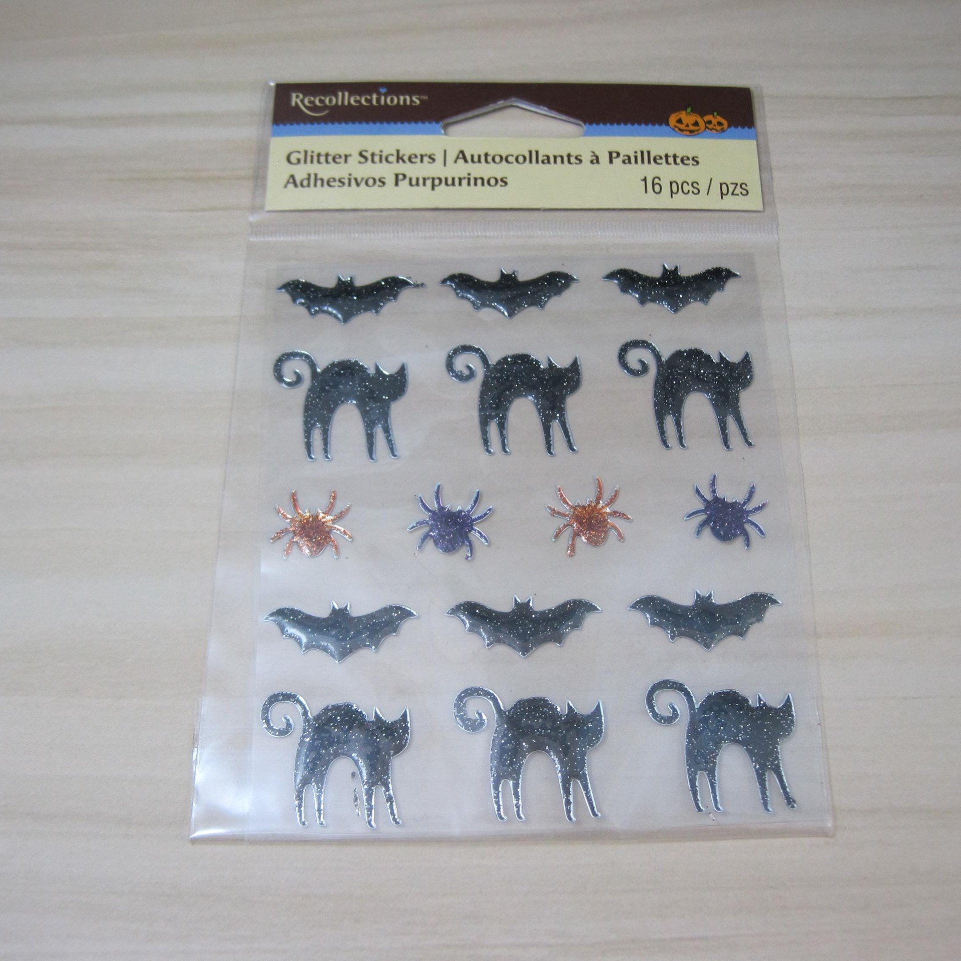 Glitter Cat Bat Spider Halloween Stickers Recollections Scrapbooking
