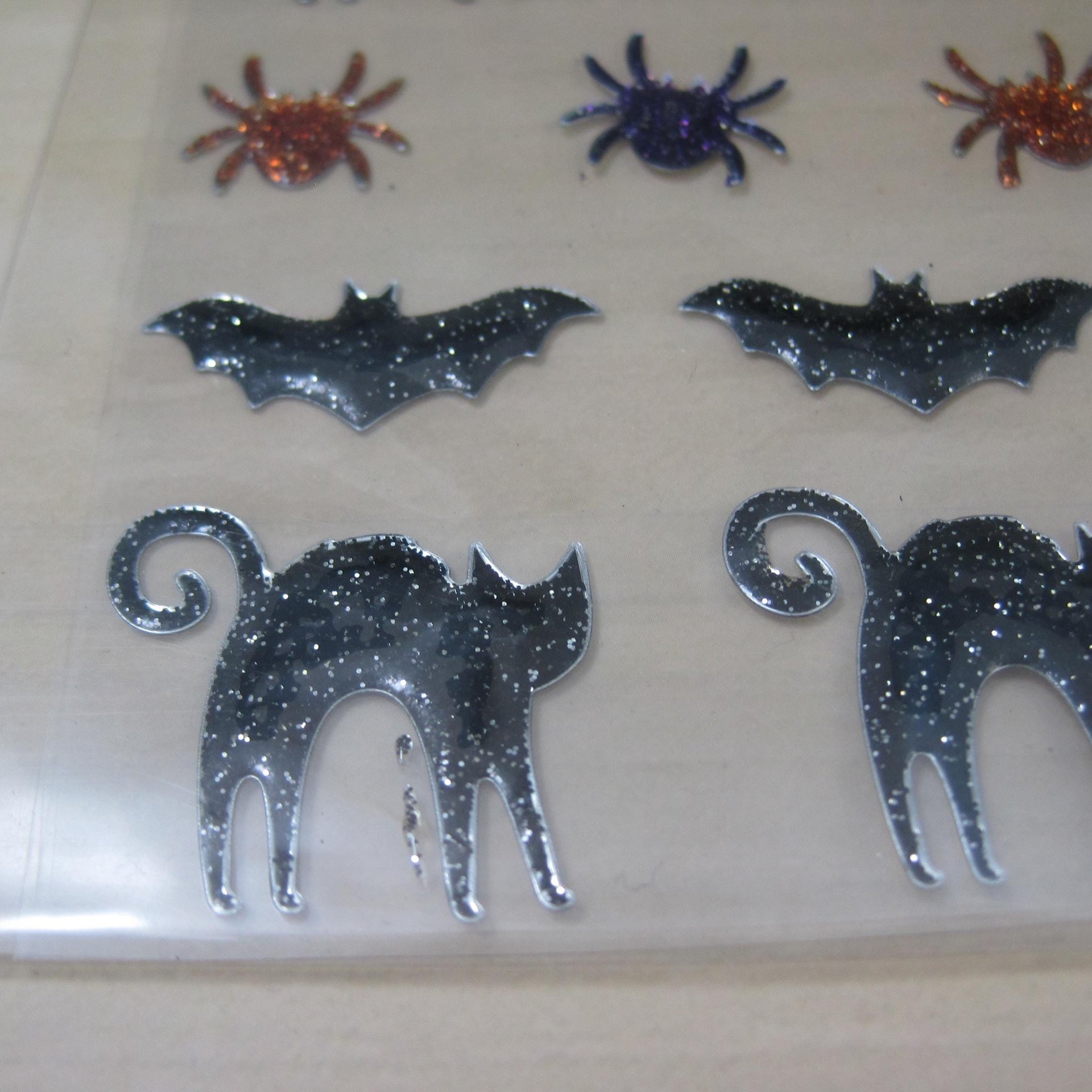 Glitter Cat Bat Spider Halloween Stickers Recollections Scrapbooking
